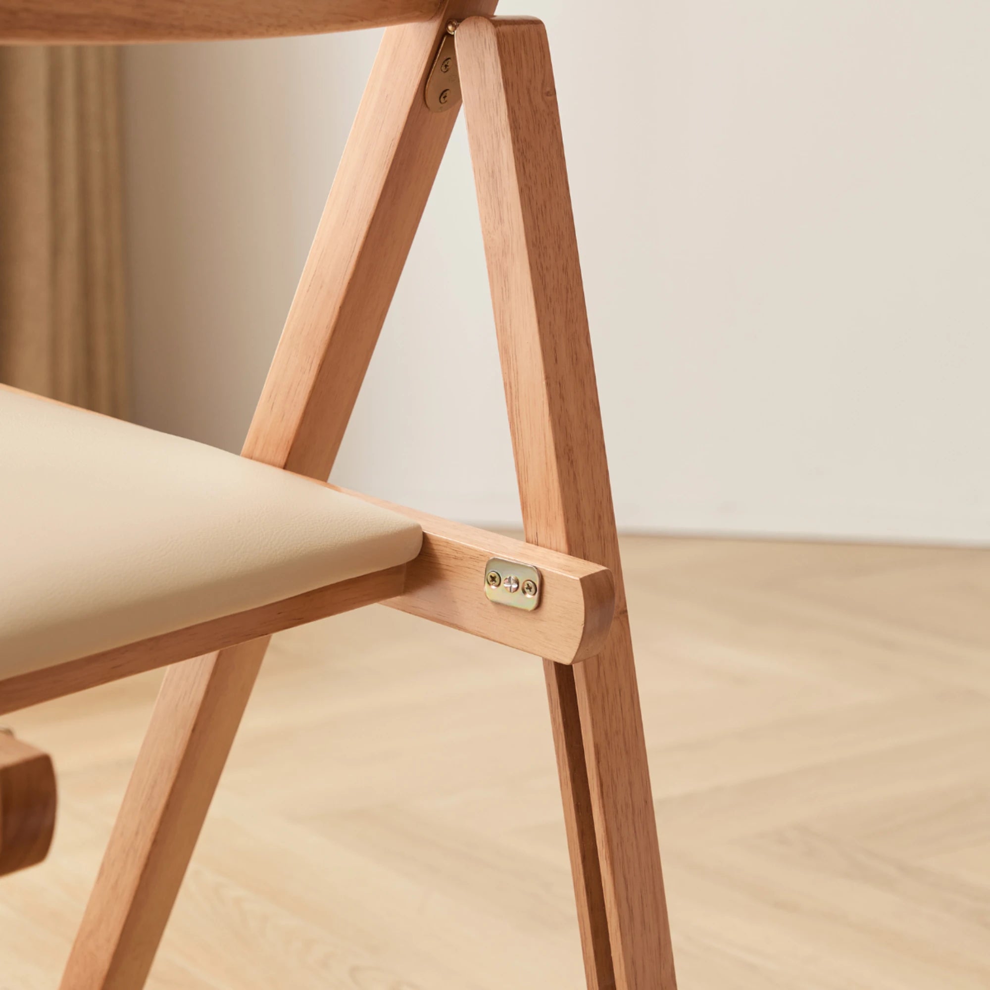Linspire Yumi Solid Wood Foldable Dining Chair, Natural Wood, Set of 2