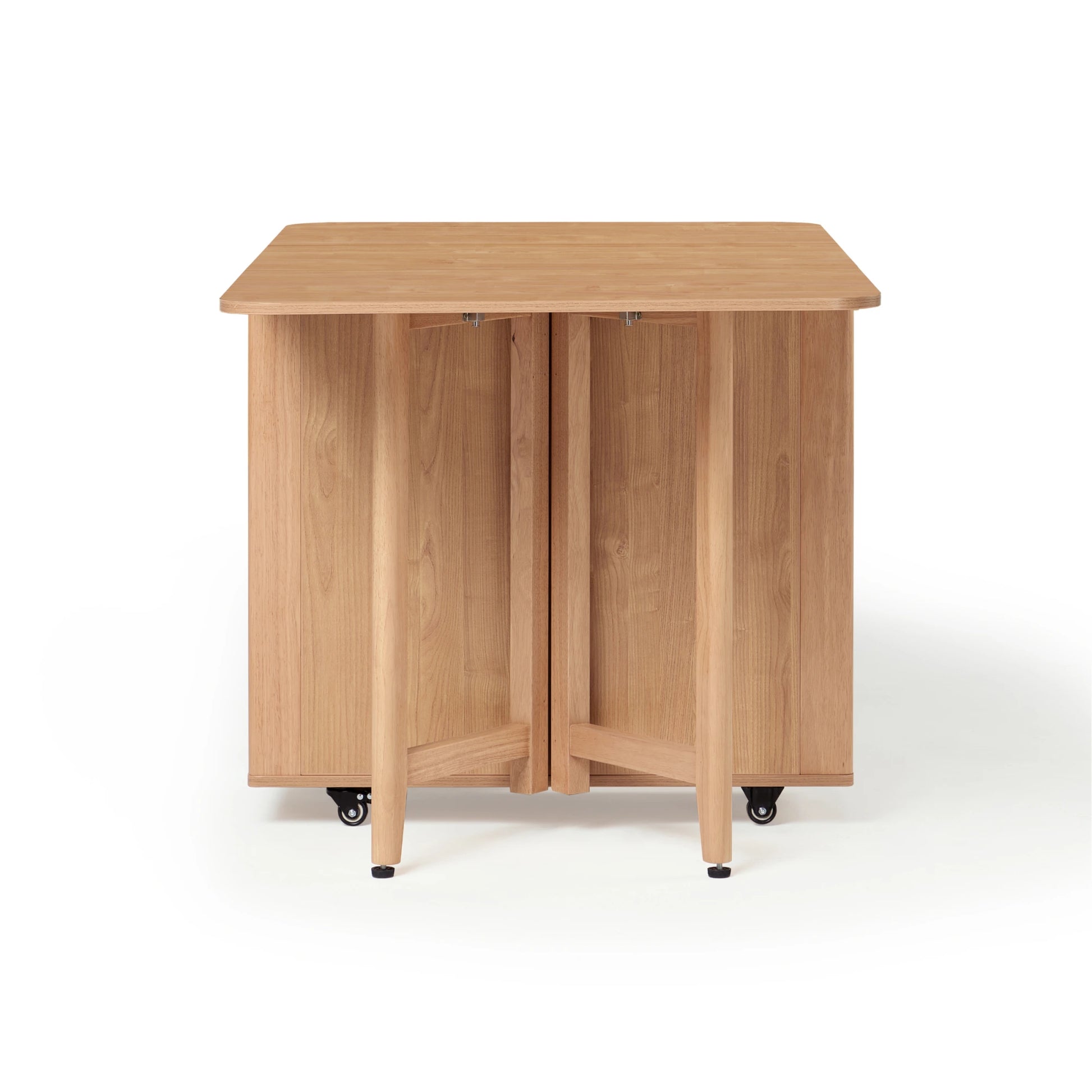 Linspire Yumi Foldable Dining Table with Castors, Natural Wood