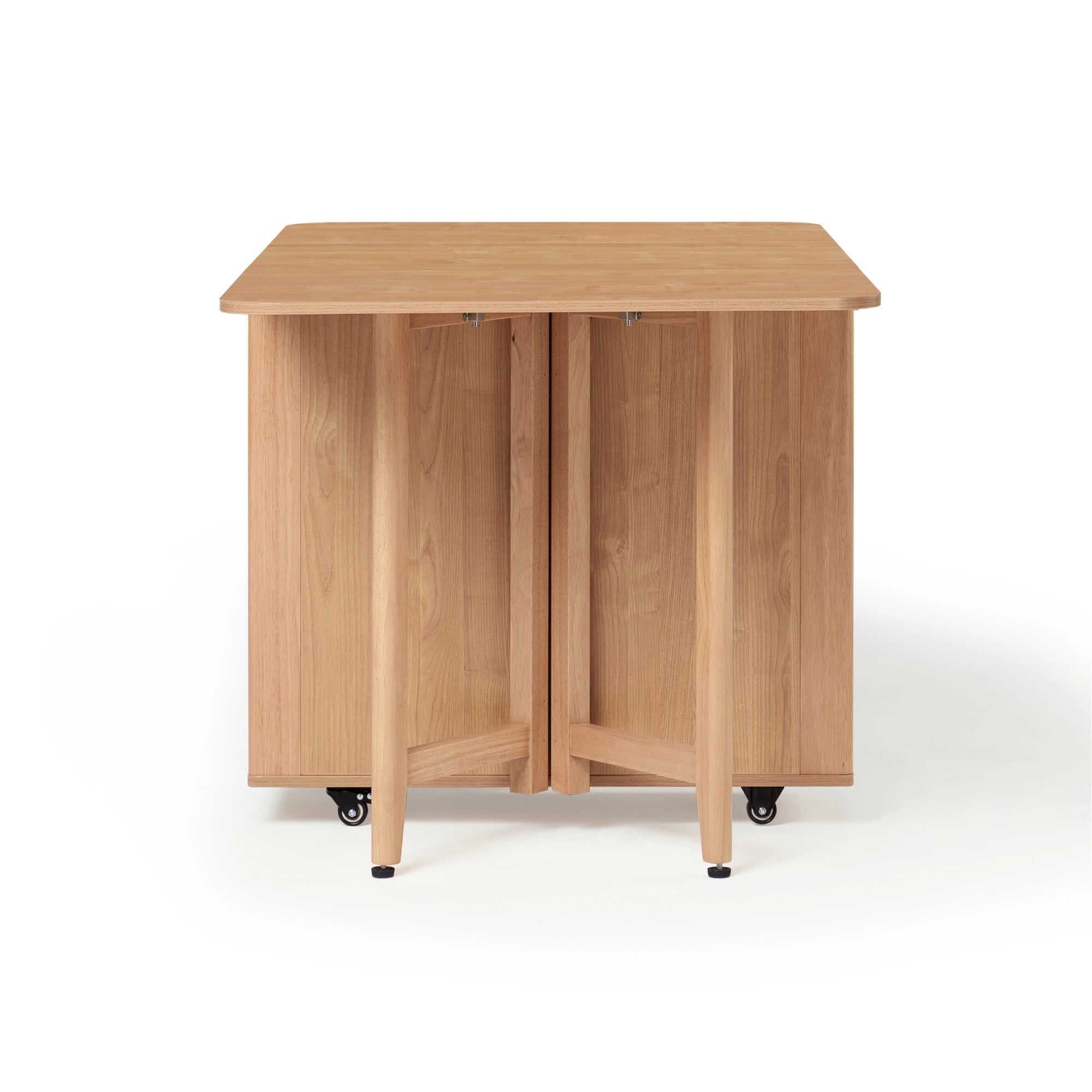 Linspire Yumi Foldable Dining Table with Castors, Natural Wood
