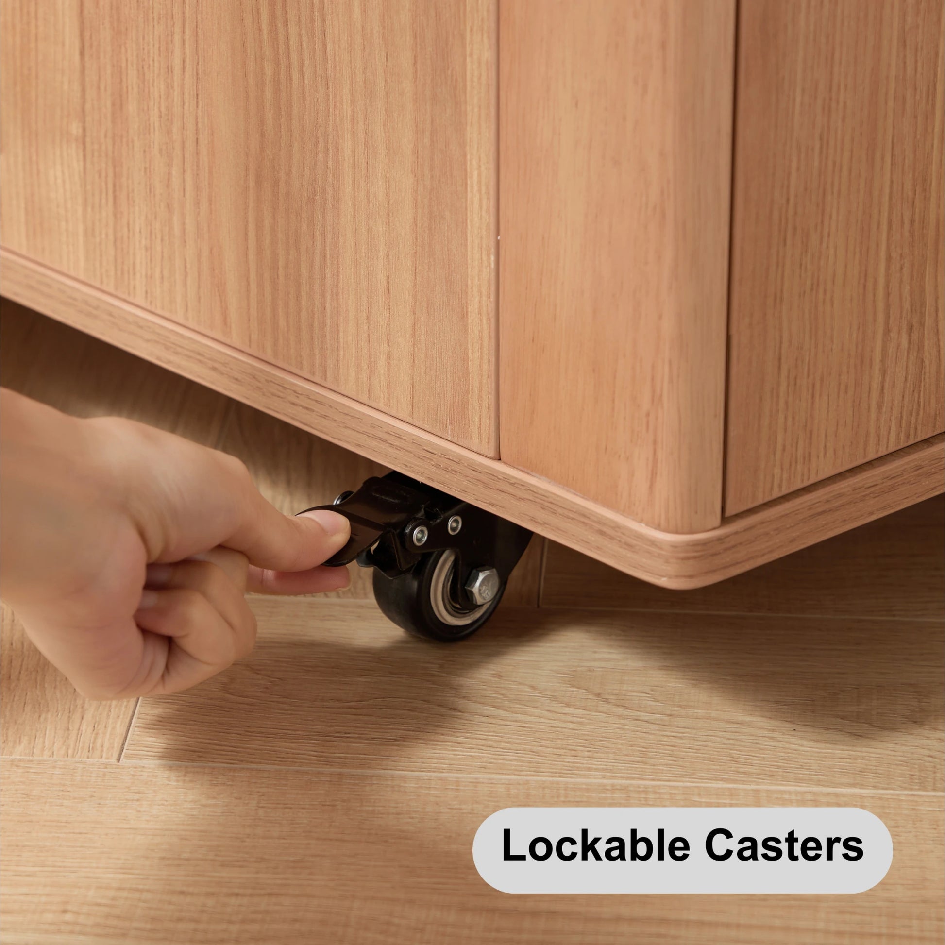Linspire Yumi Foldable Dining Table with Castors, Natural Wood