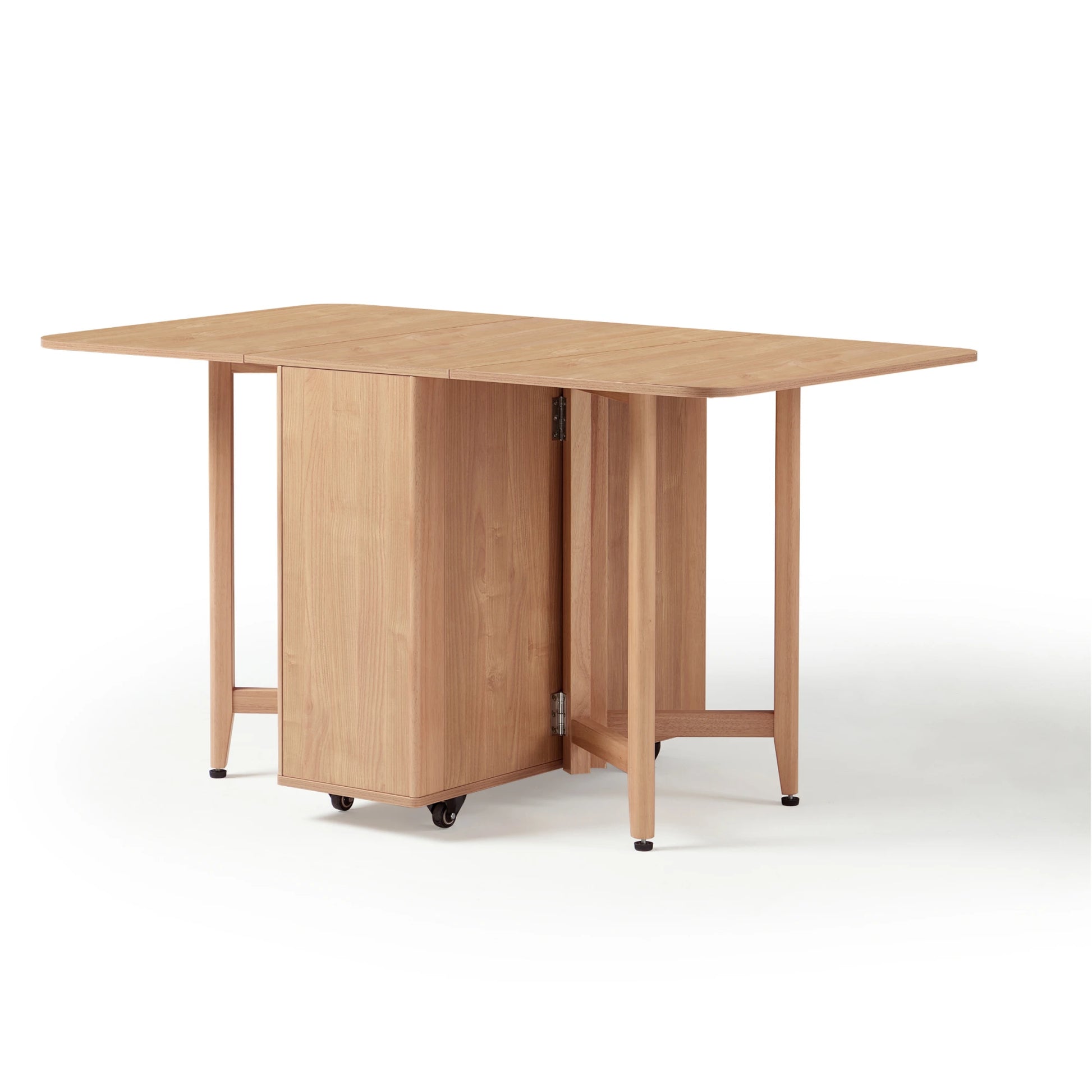 Linspire Yumi Foldable Dining Table & Kitchen islands Set, Natural Wood