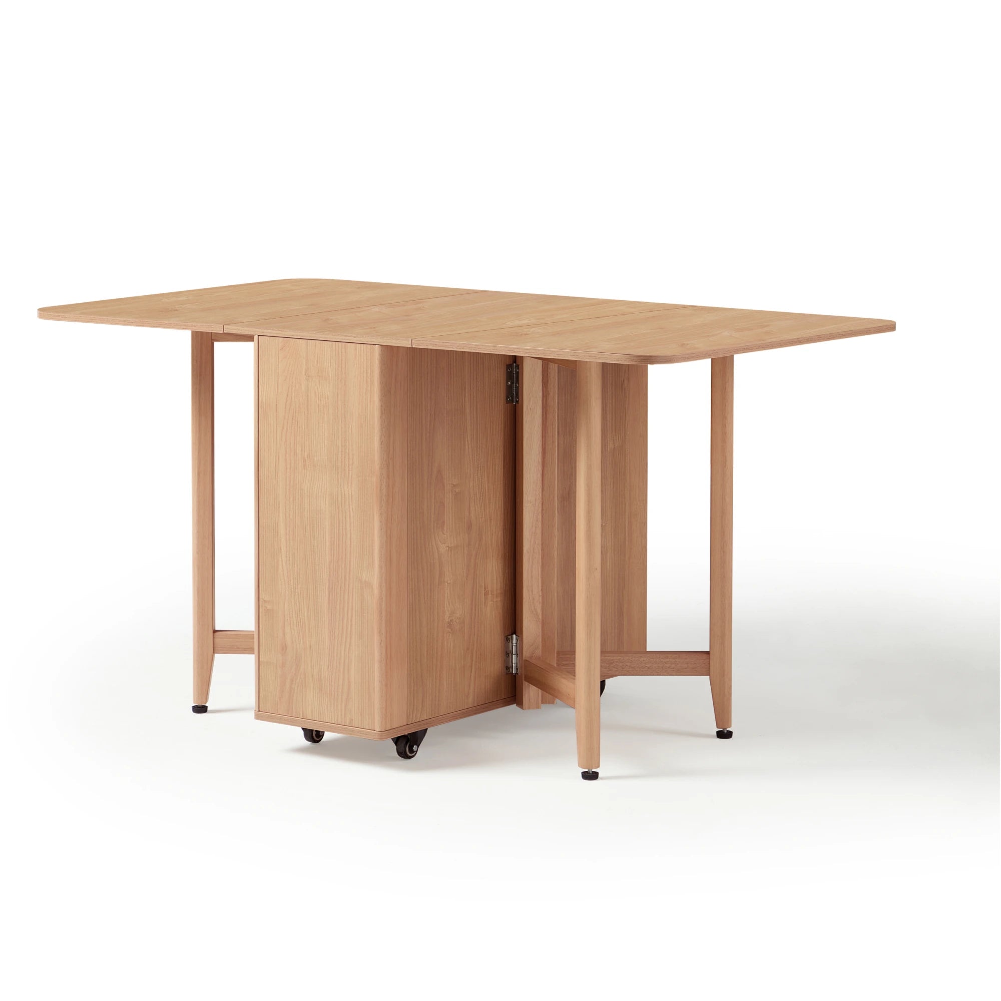 Linspire Yumi Foldable Dining Table & Kitchen islands Set, Natural Wood