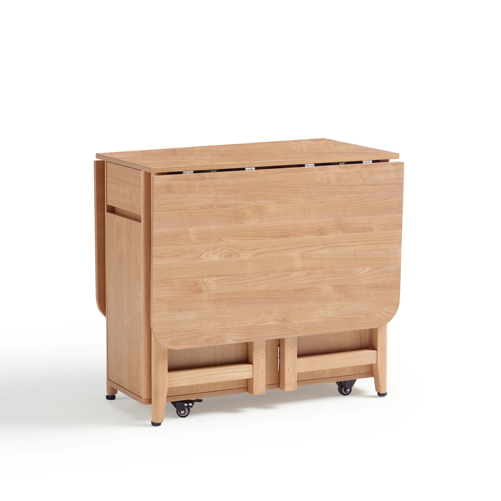 Linspire Yumi Foldable Dining Table & Kitchen islands Set, Natural Wood
