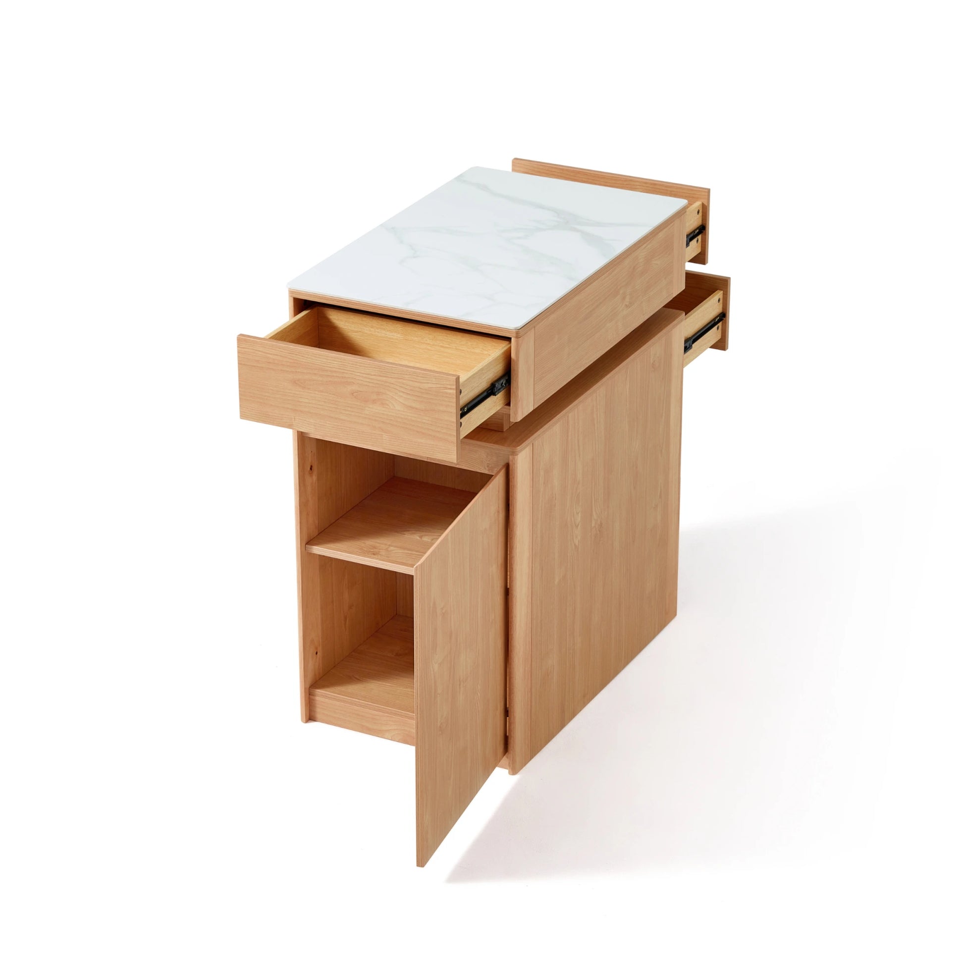Linspire Yumi Foldable Dining Table & Kitchen islands Set, Natural Wood