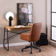 Hjem Design Blueton Desk, Natural Wood & Black