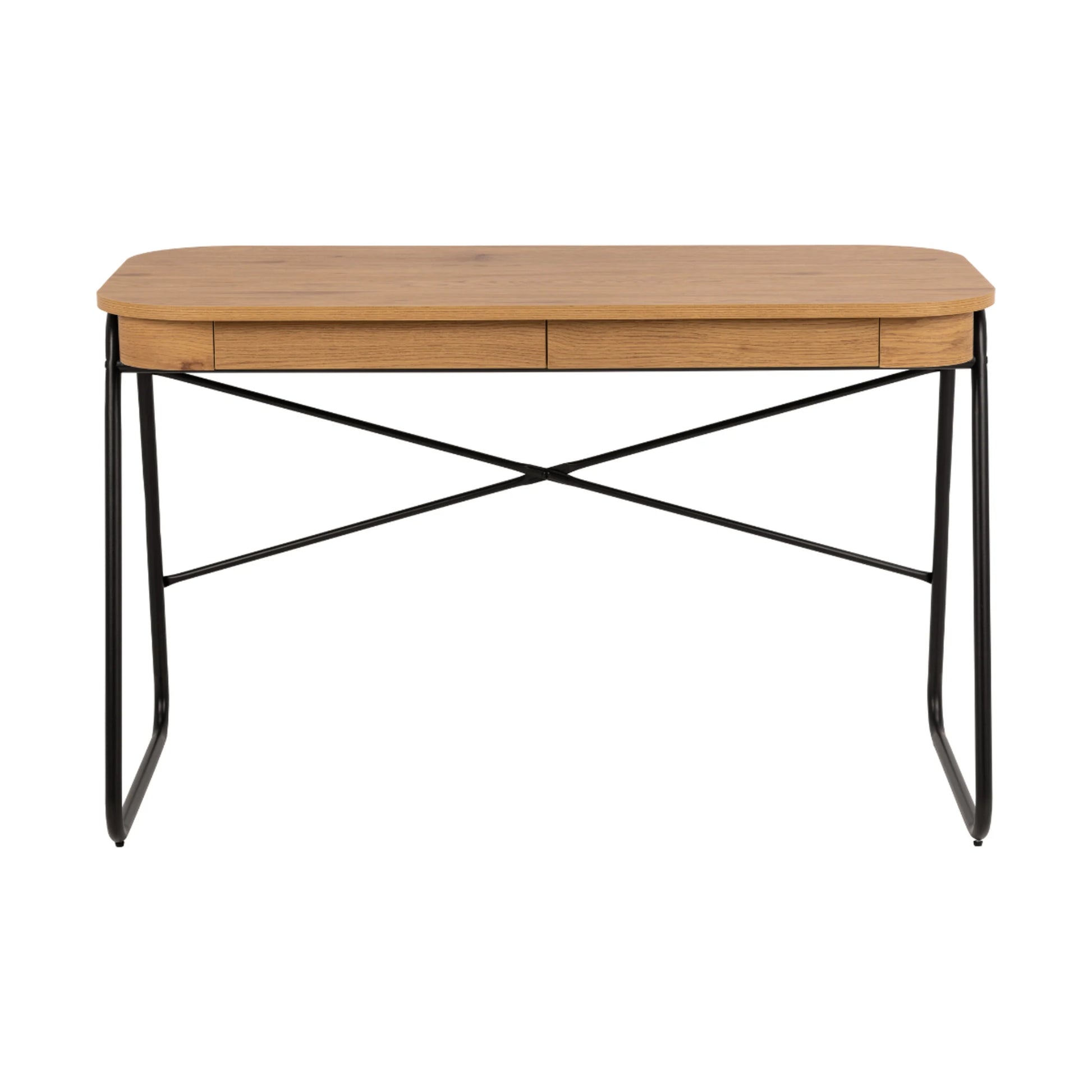 Hjem Design Blueton Desk, Natural Wood & Black