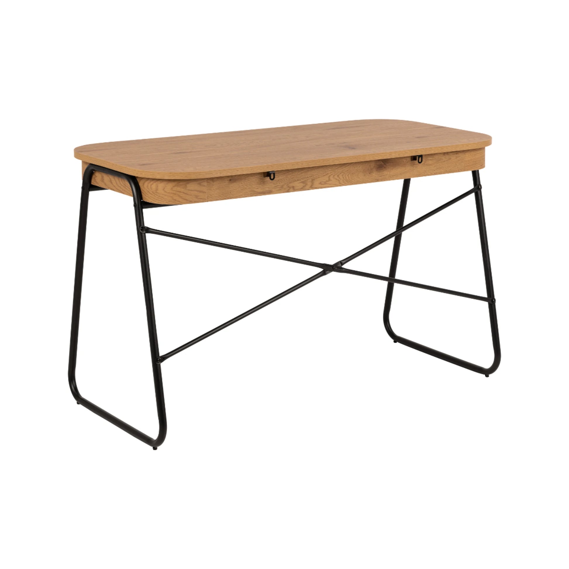 Hjem Design Blueton Desk, Natural Wood & Black