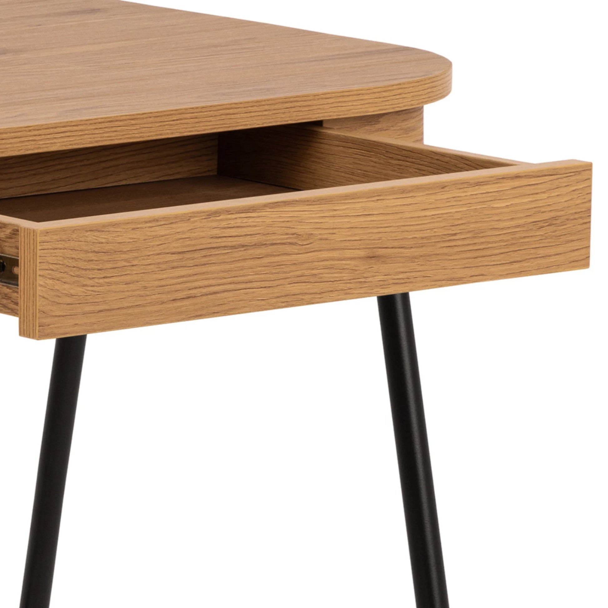 Hjem Design Blueton Desk, Natural Wood & Black