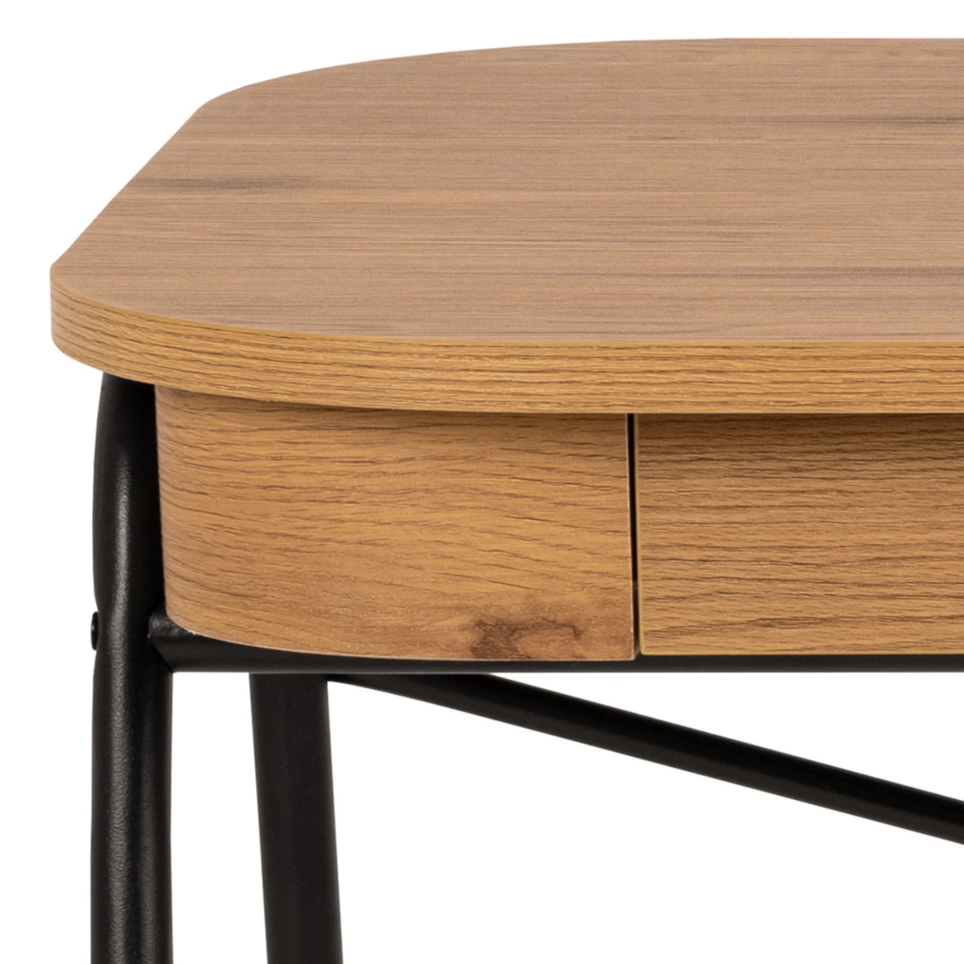 Hjem Design Blueton Desk, Natural Wood & Black