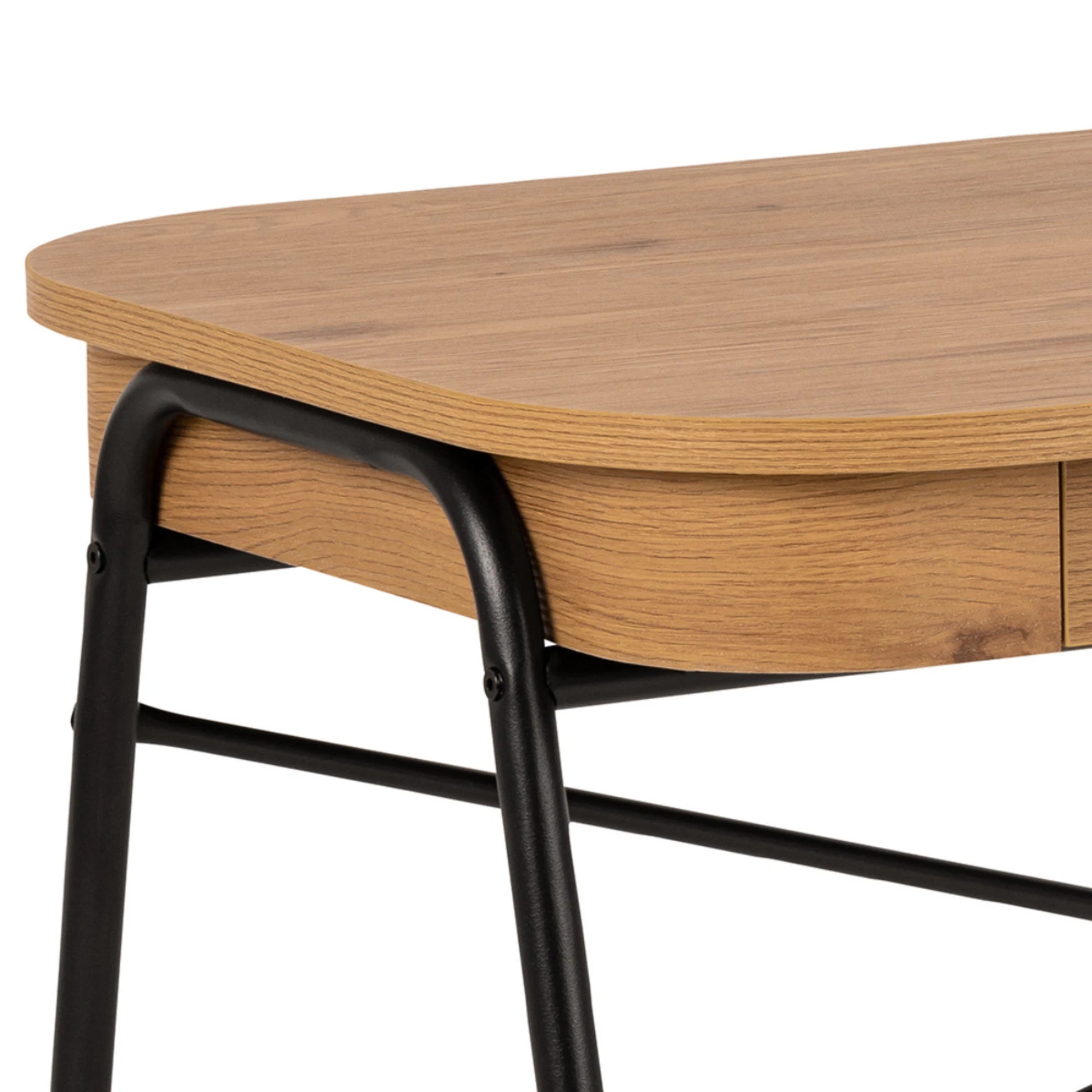 Hjem Design Blueton Desk, Natural Wood & Black