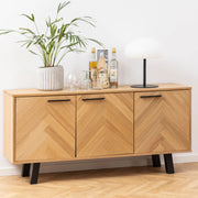 Hjem Design Brighton Sideboard, Natural Wood