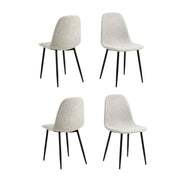 Hjem Design Celia Dining Chair, Light Grey & Black, Set of 4