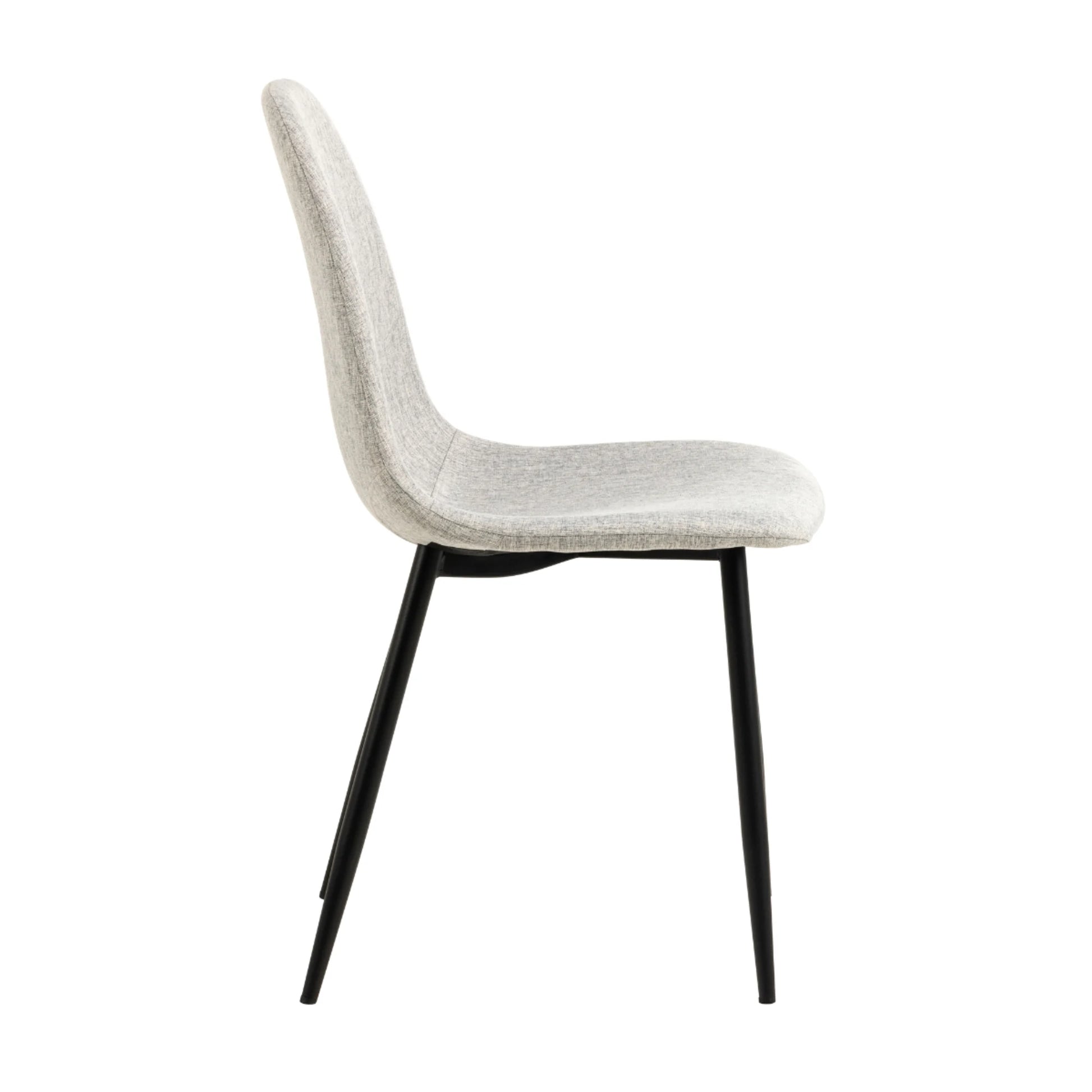Hjem Design Celia Dining Chair, Light Grey & Black, Set of 4