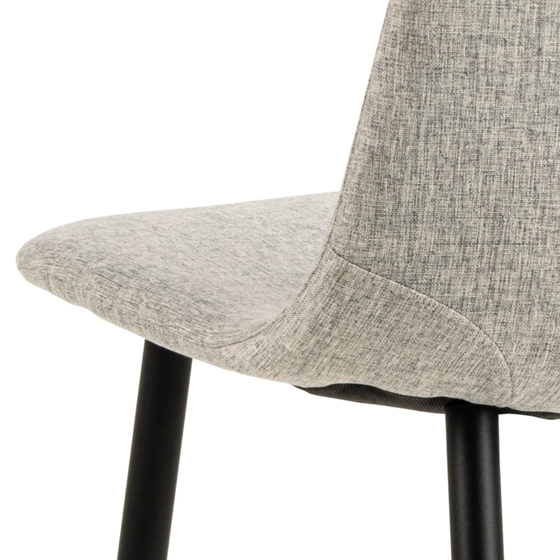Hjem Design Celia Dining Chair, Light Grey & Black, Set of 4