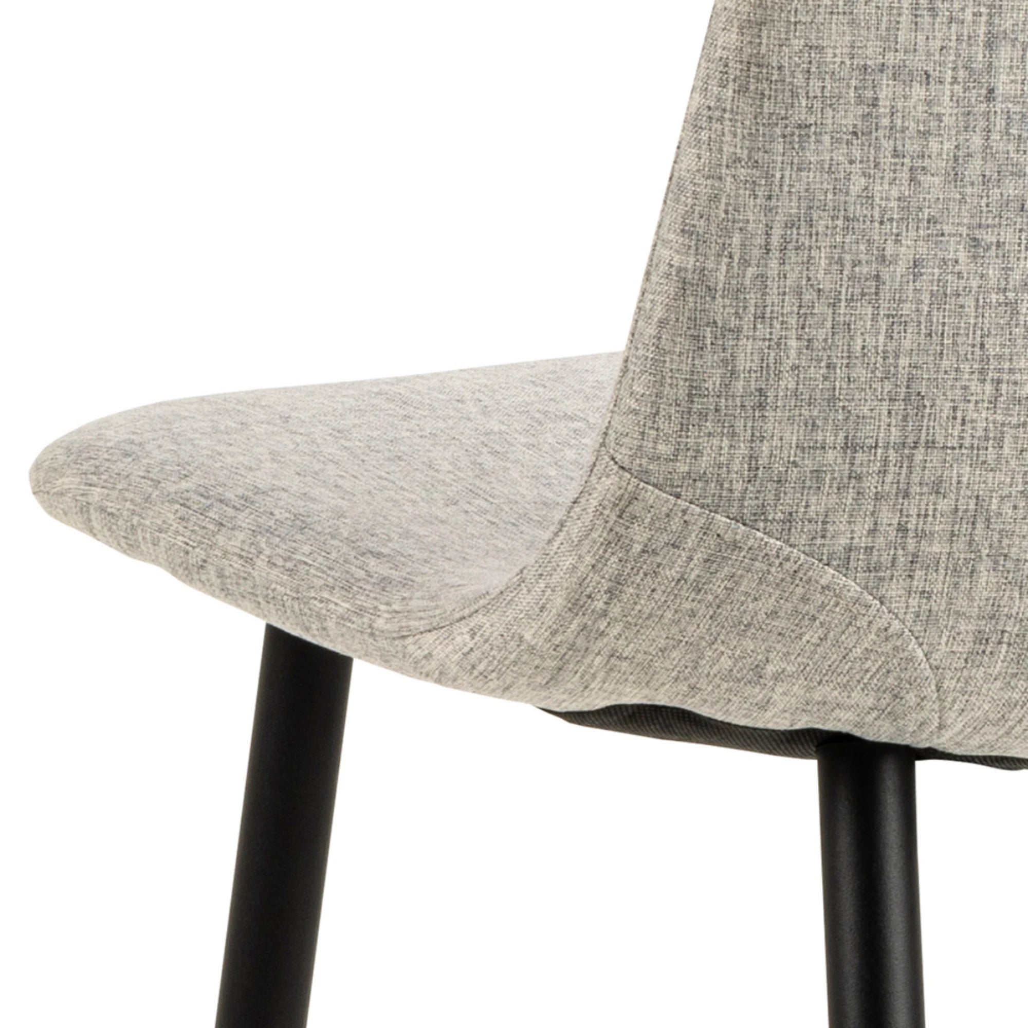 Hjem Design Celia Dining Chair, Light Grey & Black, Set of 4