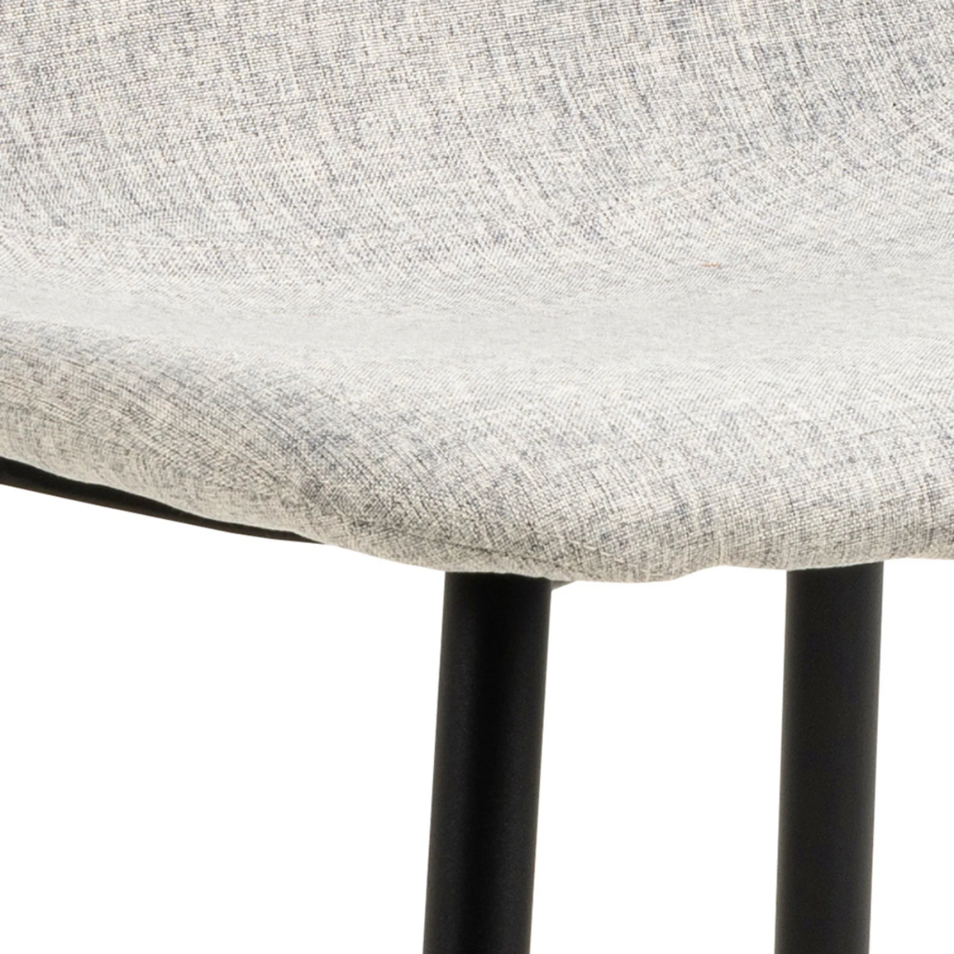 Hjem Design Celia Dining Chair, Light Grey & Black, Set of 4
