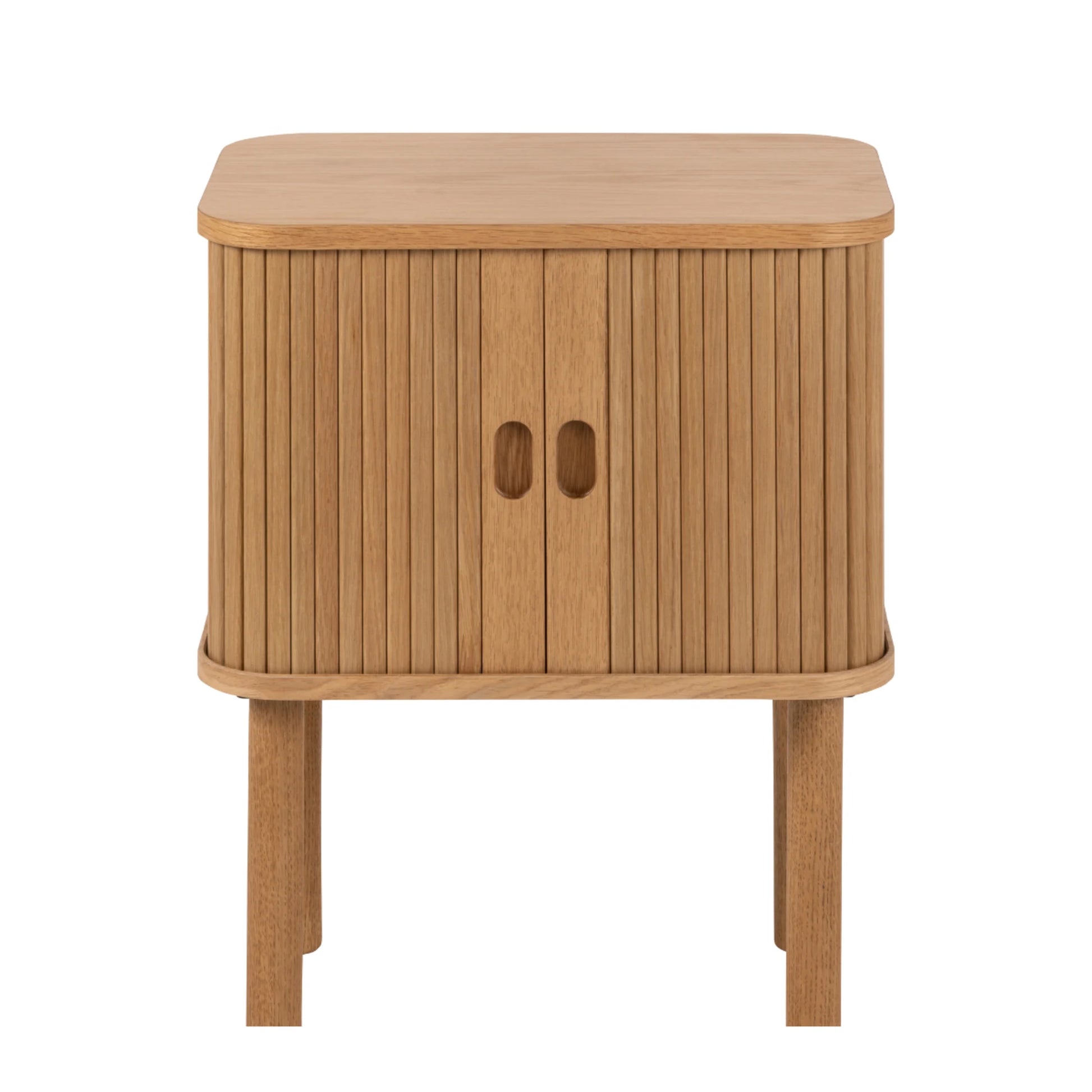 Hjem Design Langley Square Bedside Table, Natural Wood