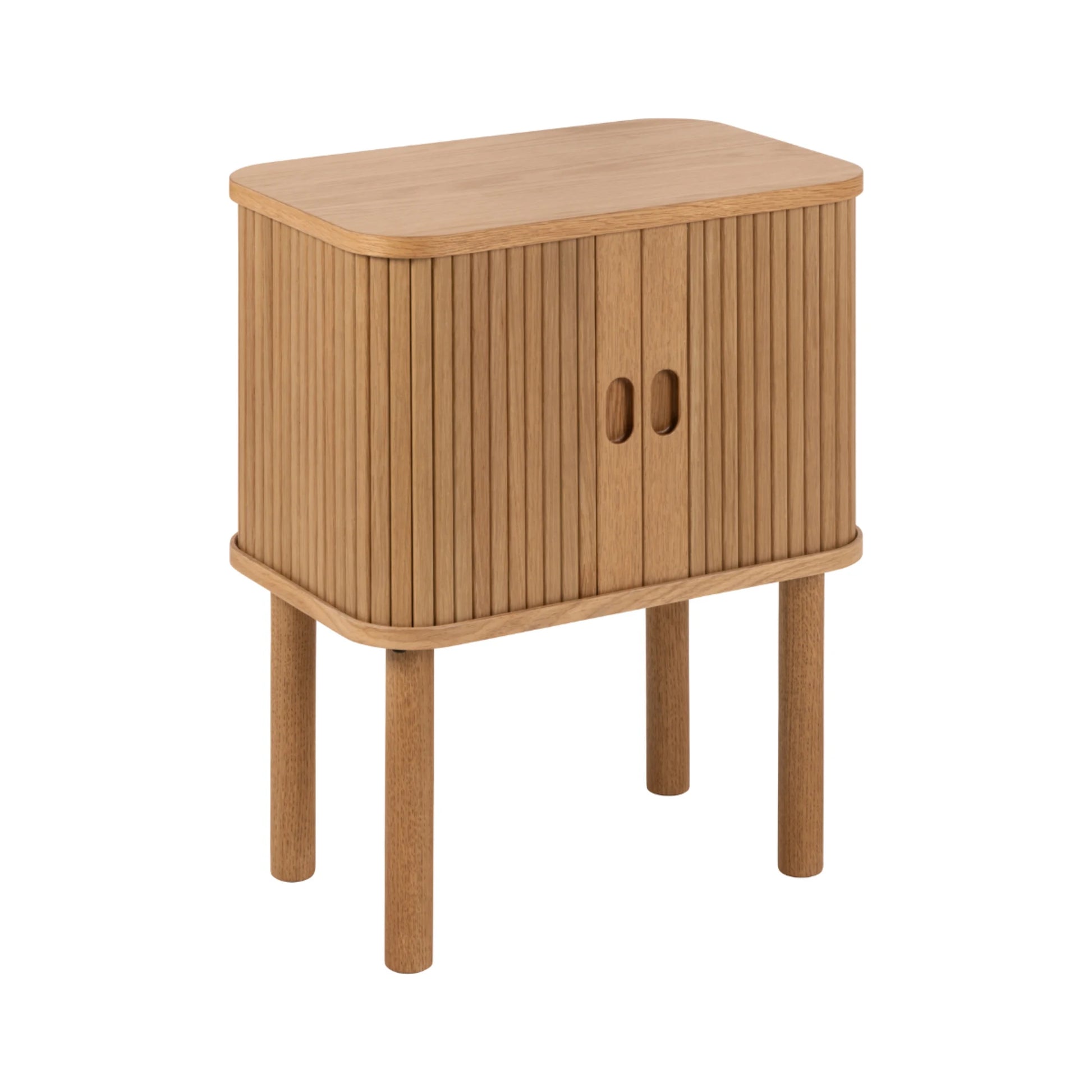 Hjem Design Langley Square Bedside Table, Natural Wood