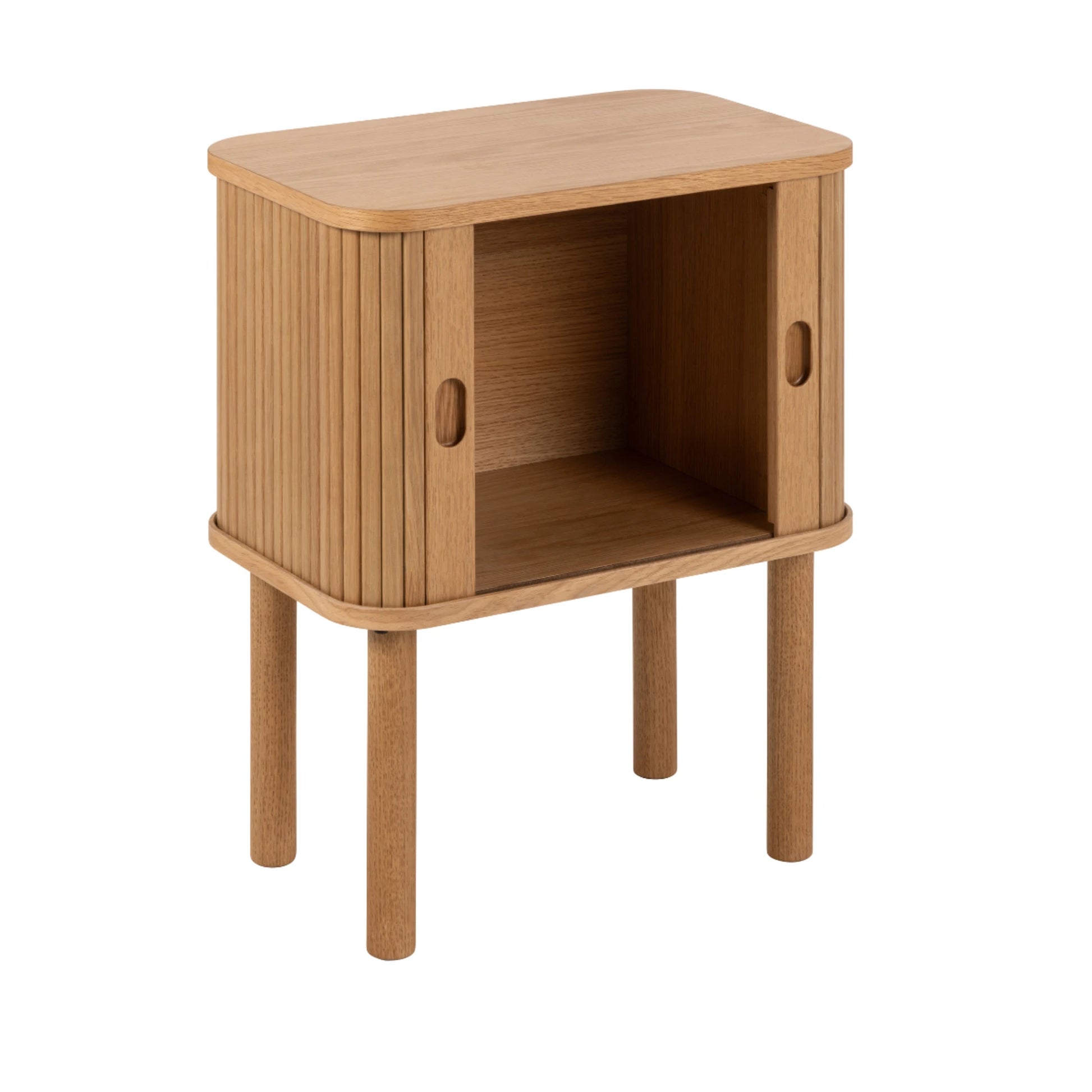 Hjem Design Langley Square Bedside Table, Natural Wood