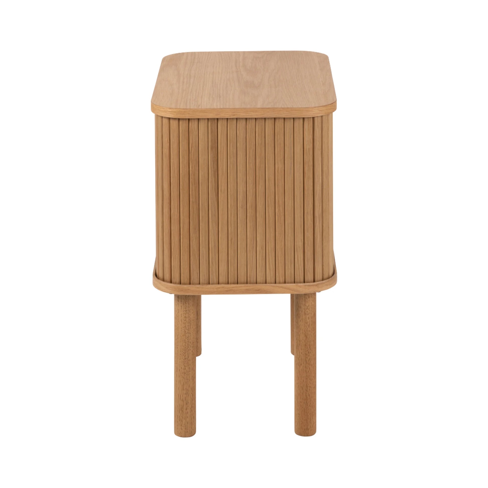 Hjem Design Langley Square Bedside Table, Natural Wood
