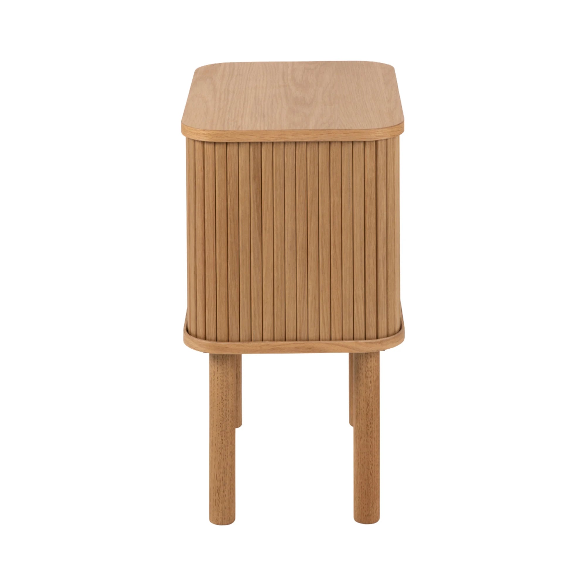 Hjem Design Langley Square Bedside Table, Natural Wood