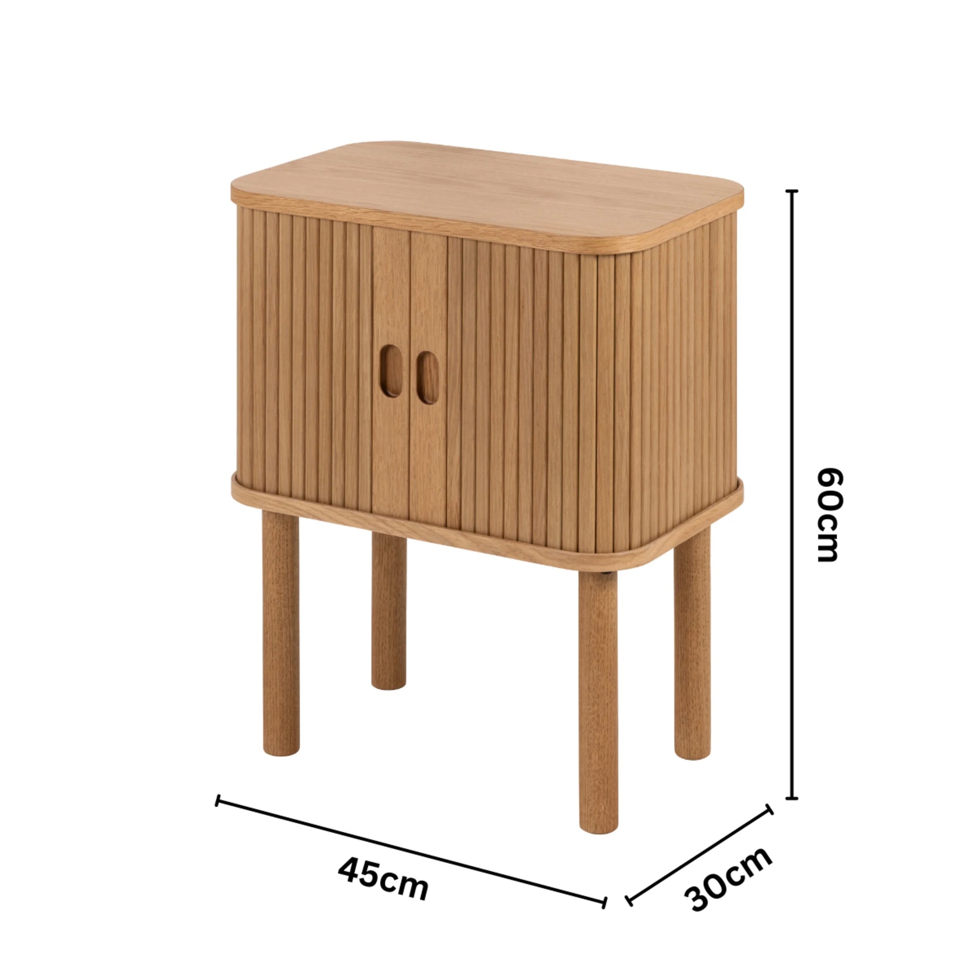 Hjem Design Langley Square Bedside Table, Natural Wood