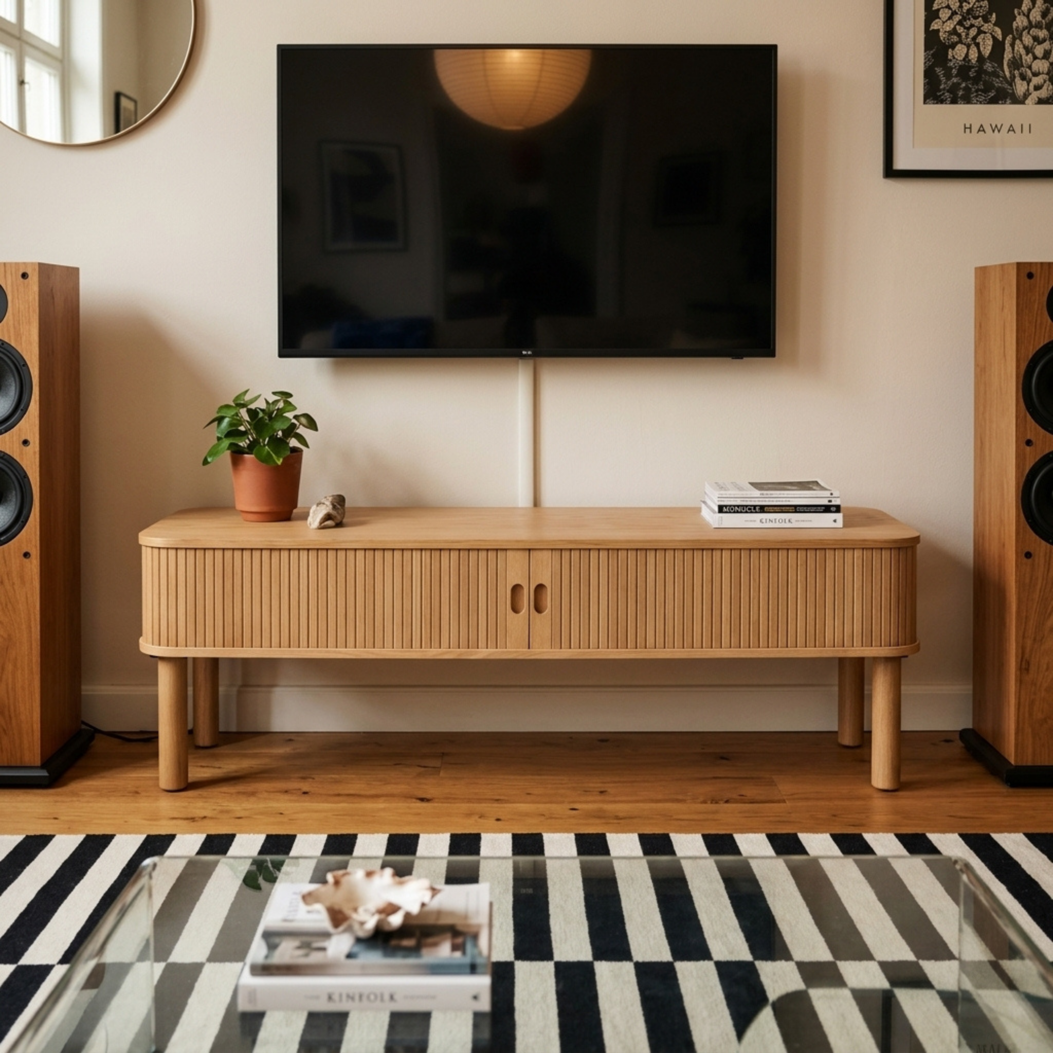 Hjem Design Langley Entertainment unit, Natural Wood