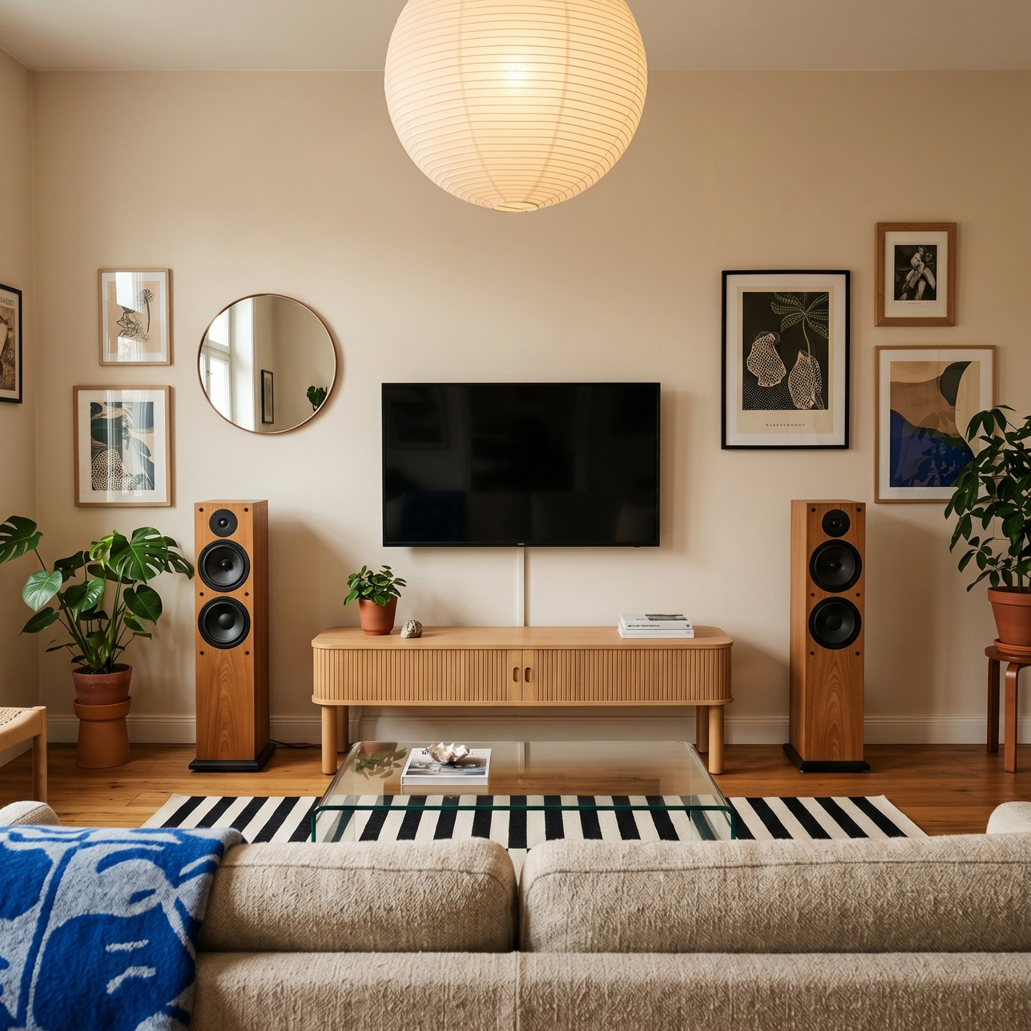 Hjem Design Langley Entertainment unit, Natural Wood
