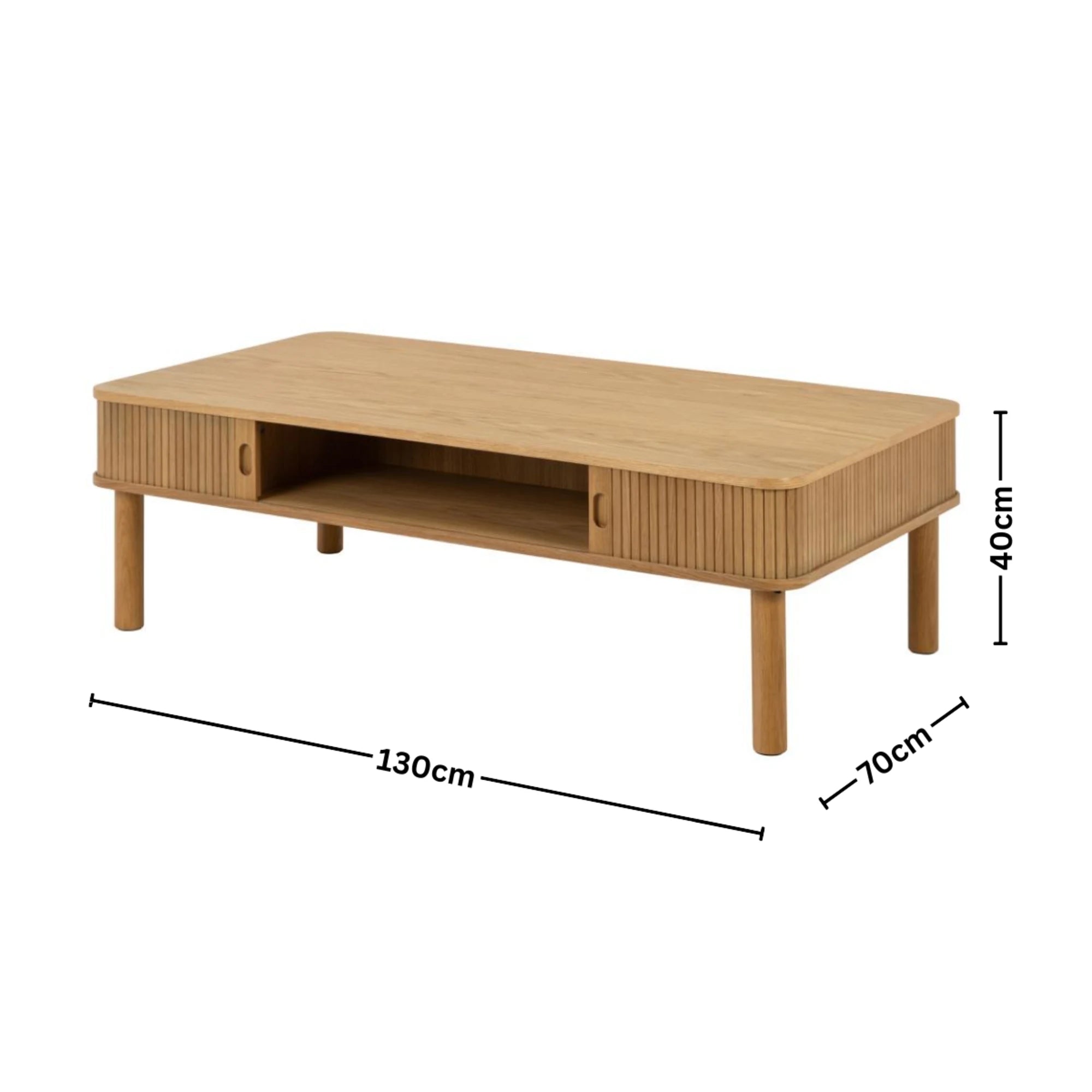 Hjem Design Langley Coffee Table, Natural Wood