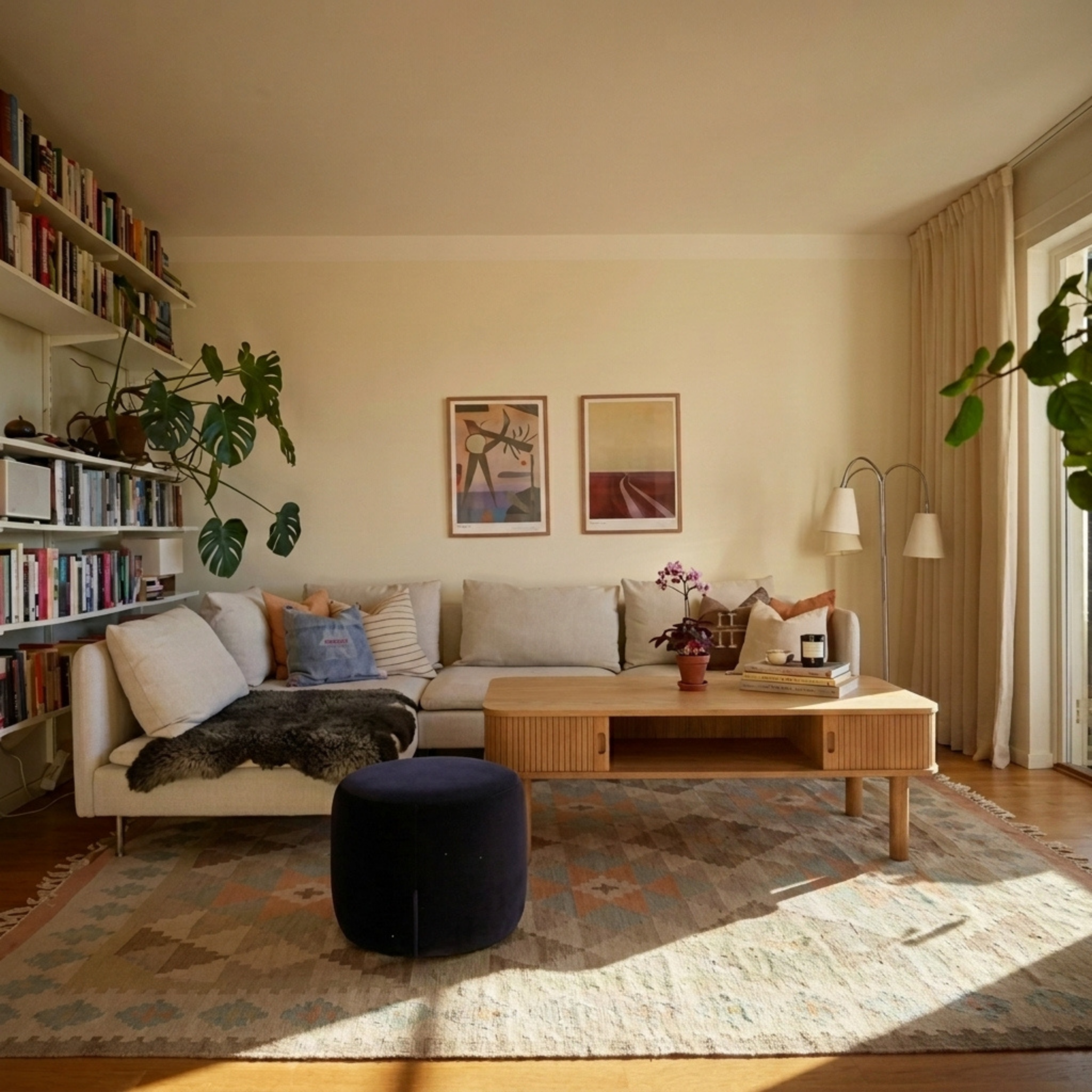 Hjem Design Langley Coffee Table, Natural Wood