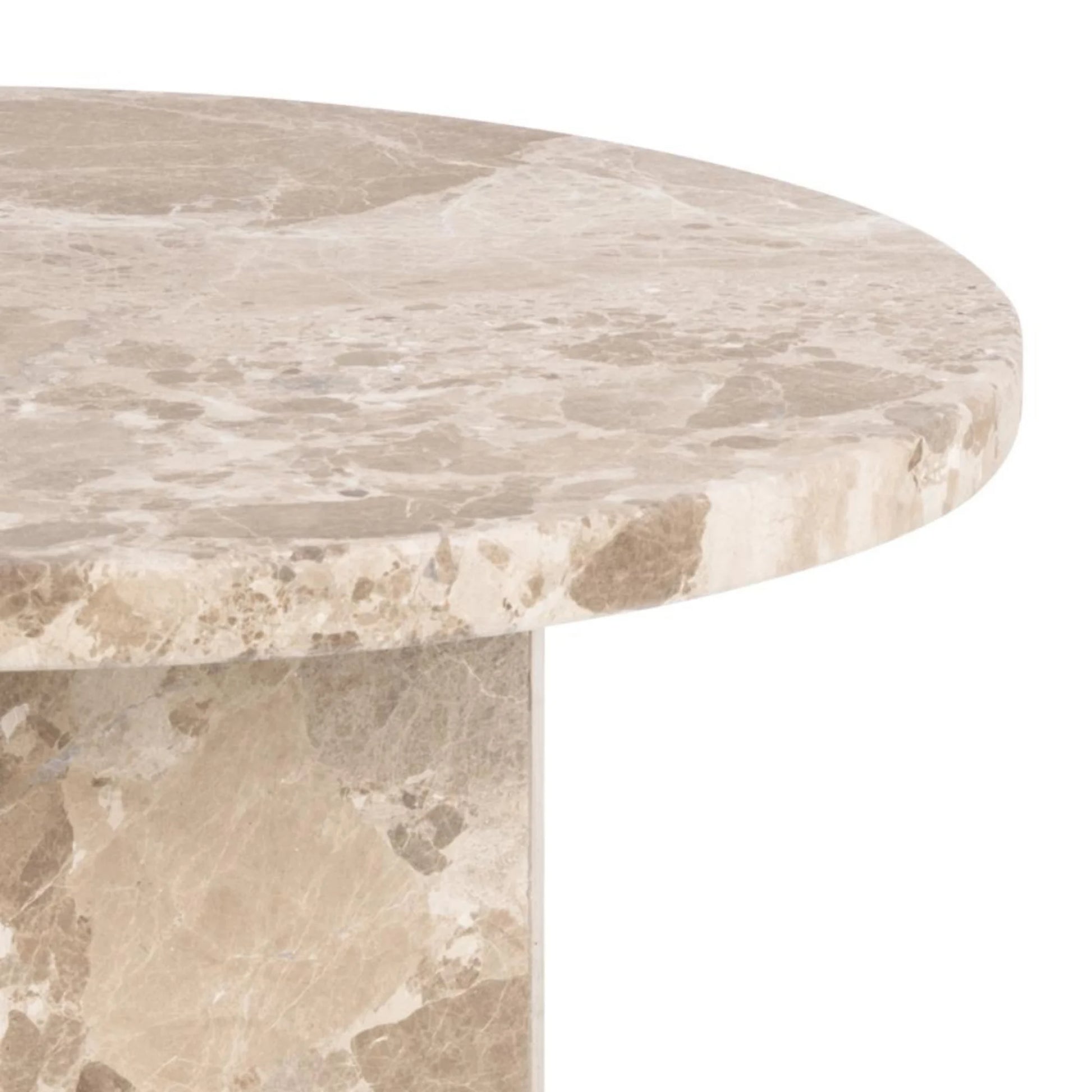 Hjem Design Naxos Round Side table, Latte Brown