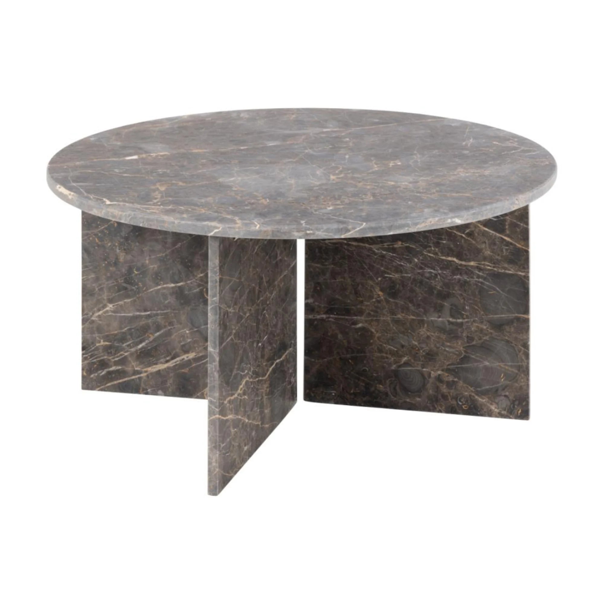 Hjem Design Vega Round Coffee Table, Brown Marron