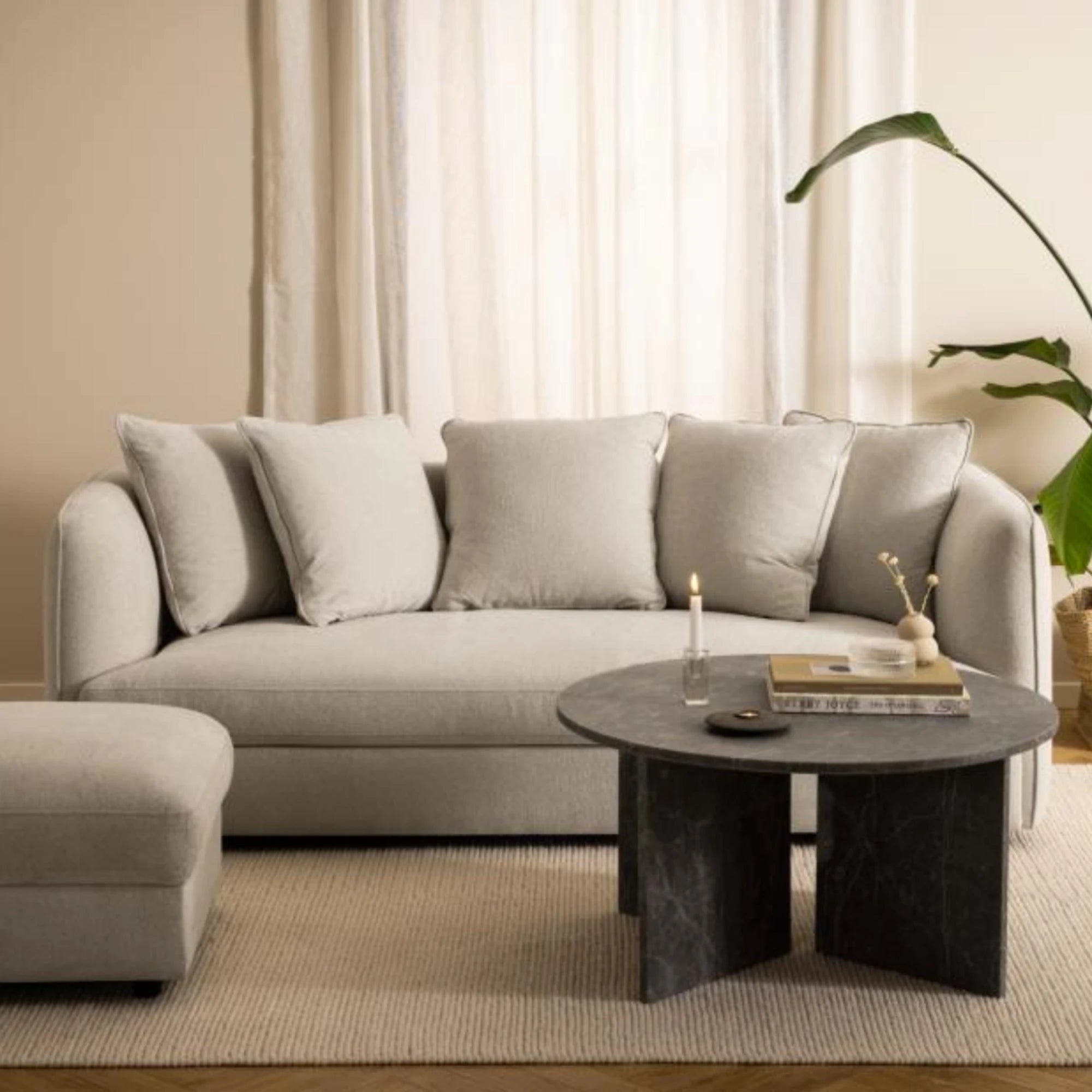Hjem Design Vega Round Coffee Table, Brown Marron