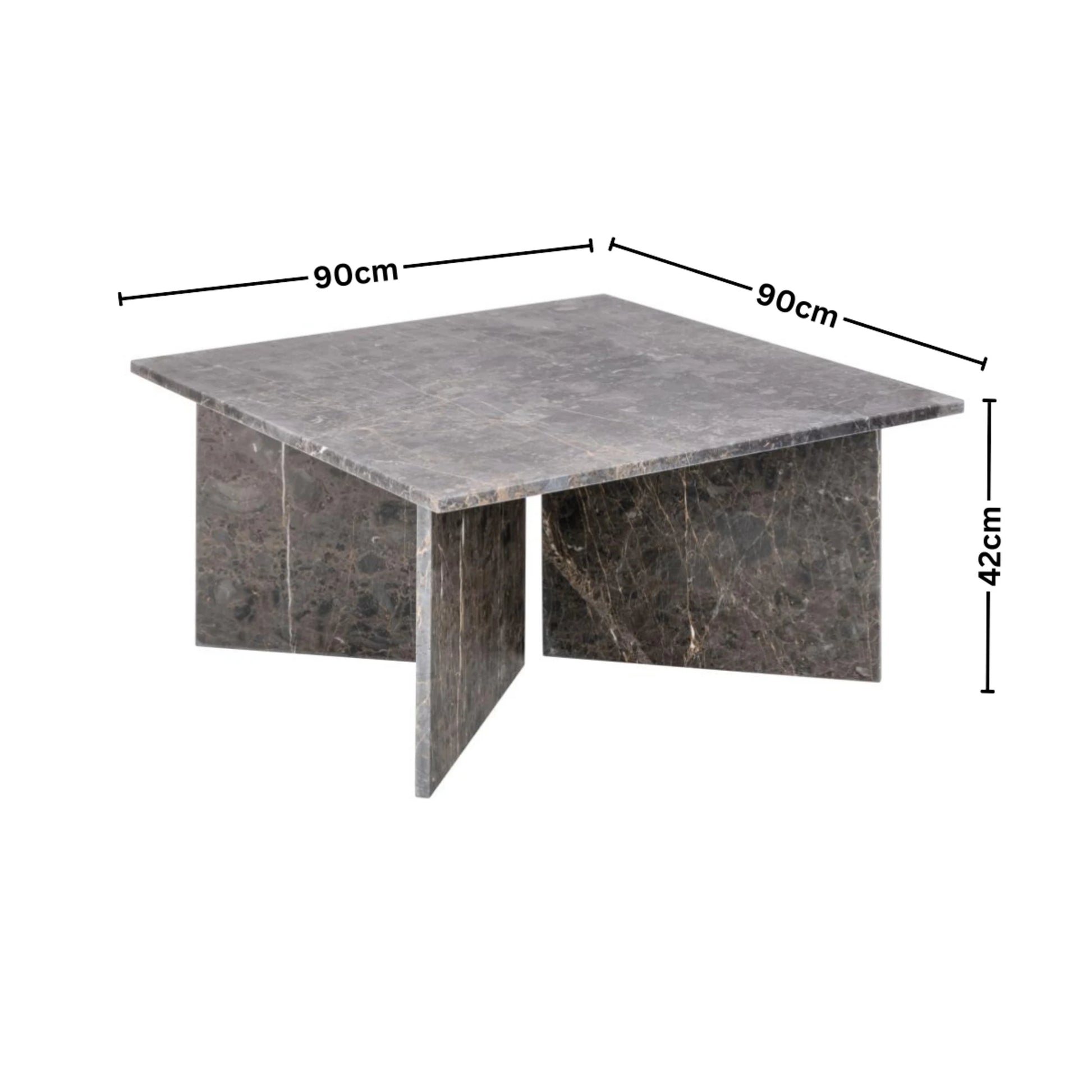 Hjem Design Vega Square Coffee Table, Brown Marron