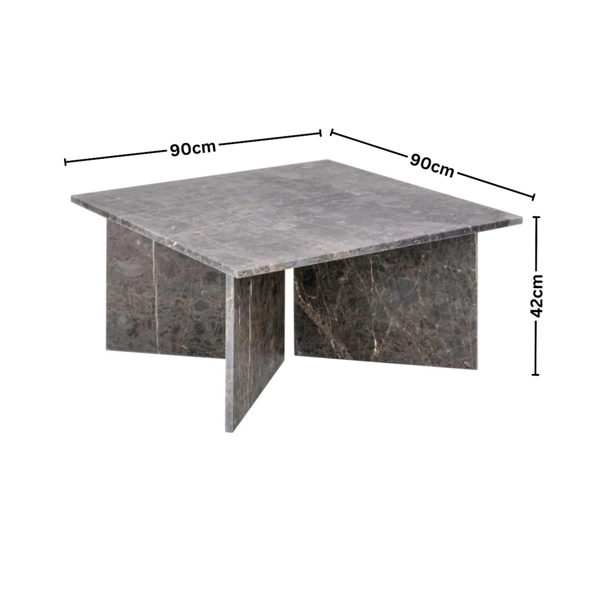 Hjem Design Vega Square Coffee Table, Brown Marron