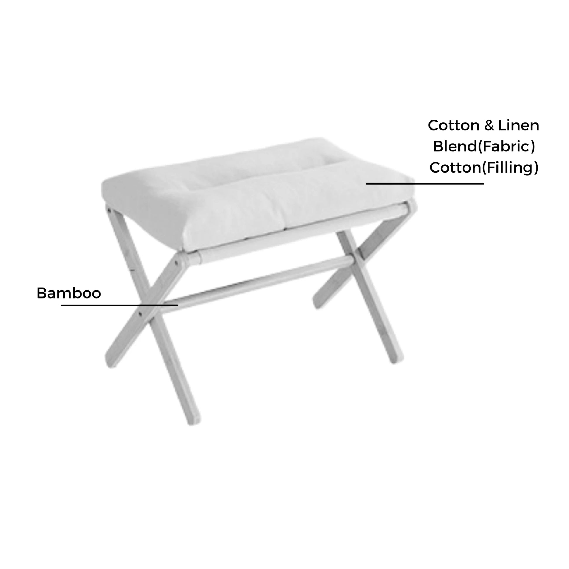 Linspire Dena Foldable Footstool, Ivory