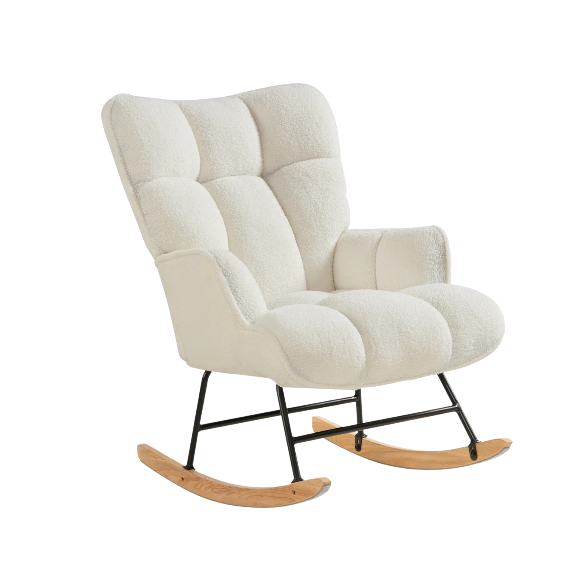 Linspire Evans Boucle Rocking Chair, White