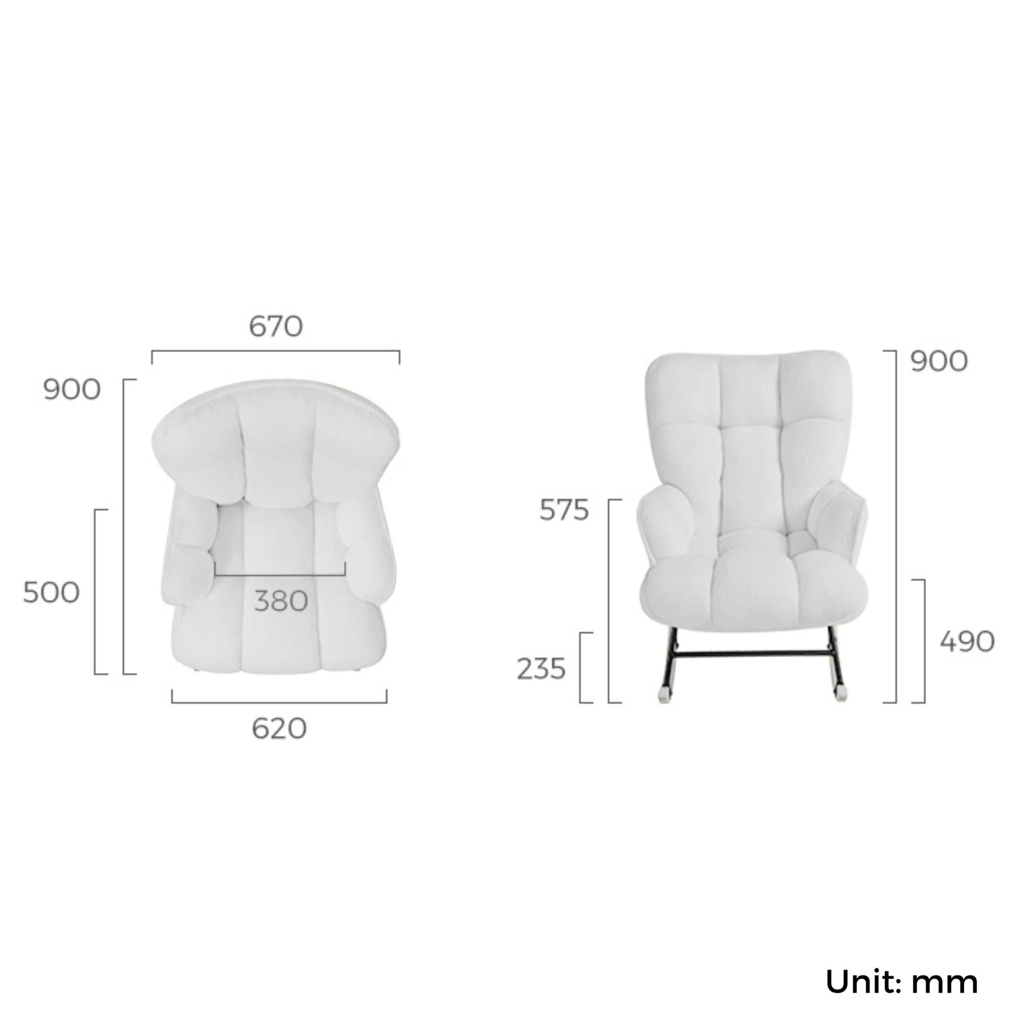 Linspire Evans Boucle Rocking Chair, Green