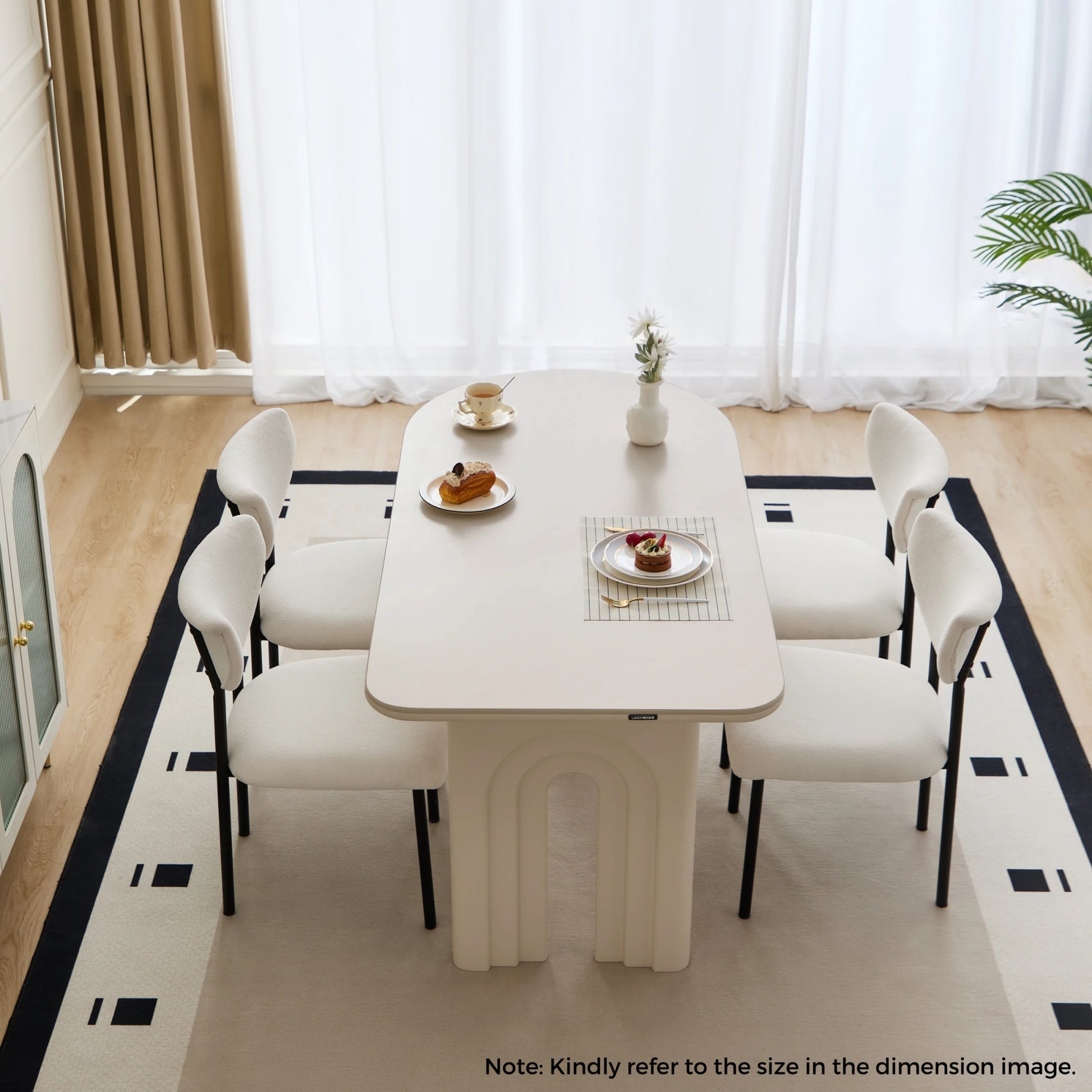 Linspire Flova Dining Table, Off-White