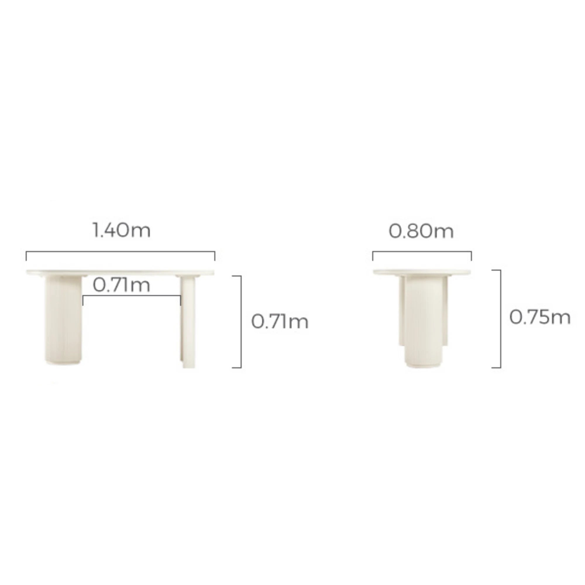 Linspire Flova Dining Table, Off-White