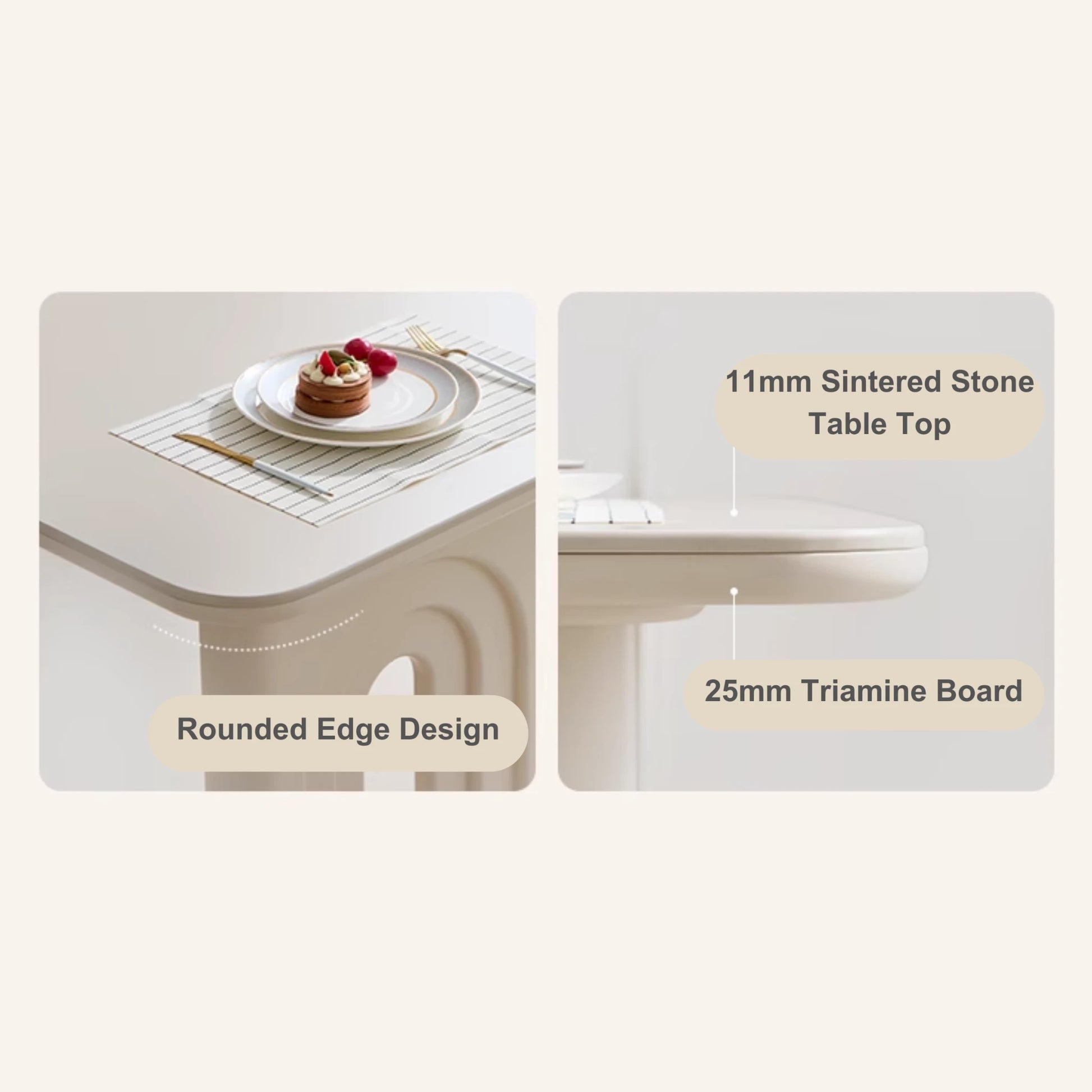 Linspire Flova Dining Table, Off-White