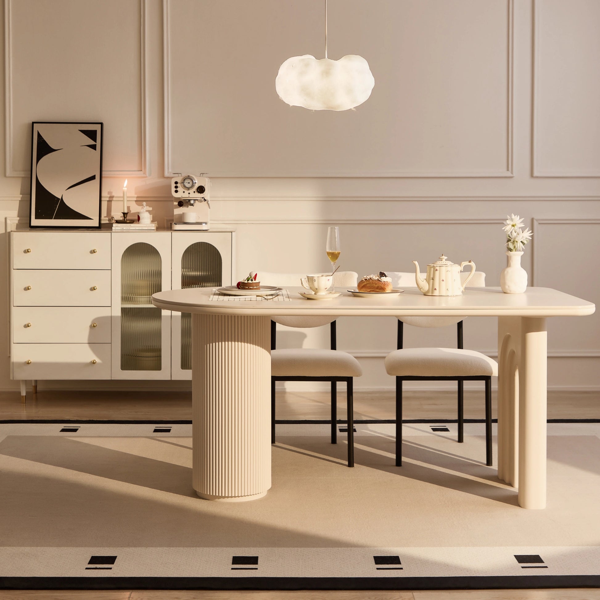 Linspire Flova Dining Table, Off-White