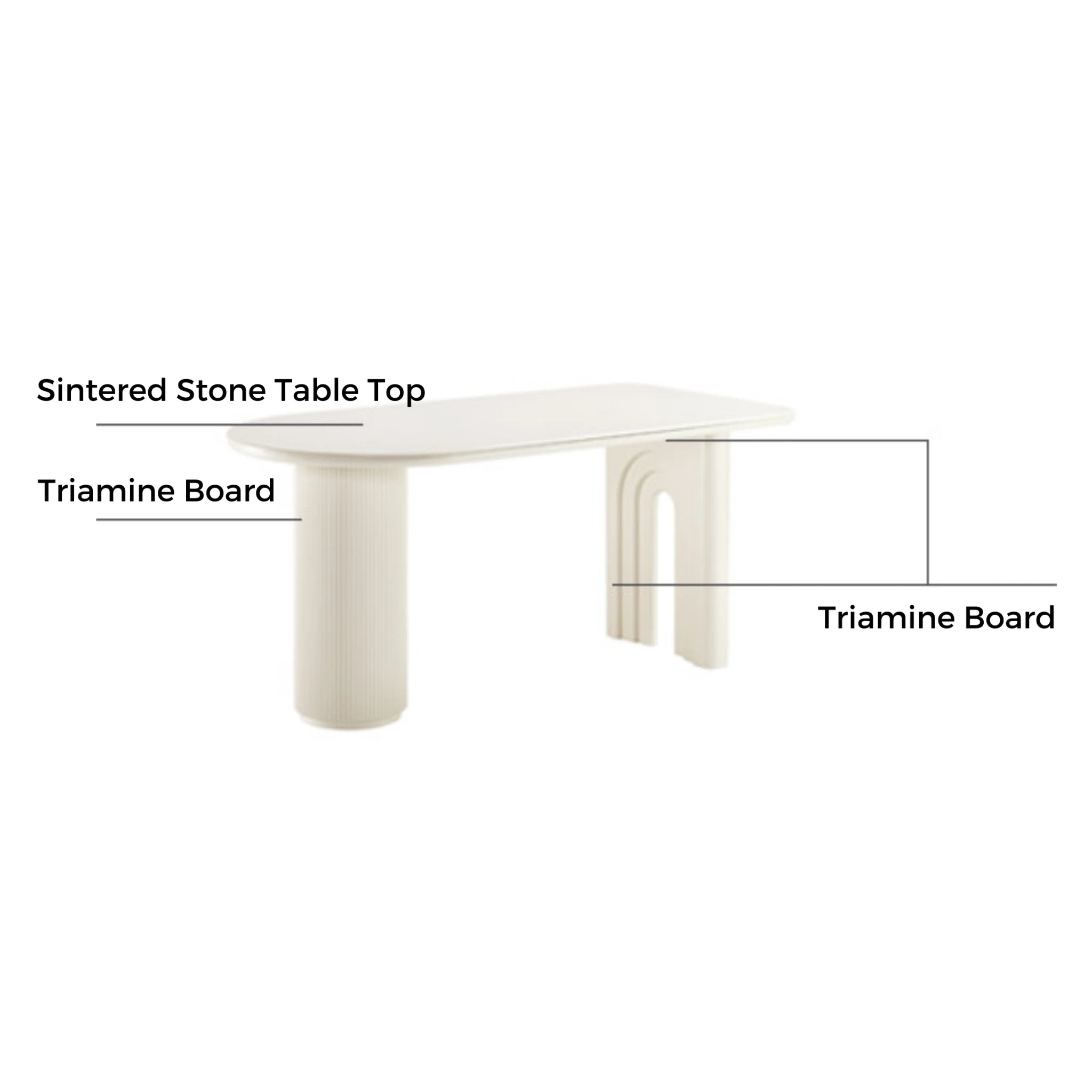 Linspire Flova Dining Table, Off-White