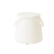 Linspire Kabos Leather Ottoman, Ivory