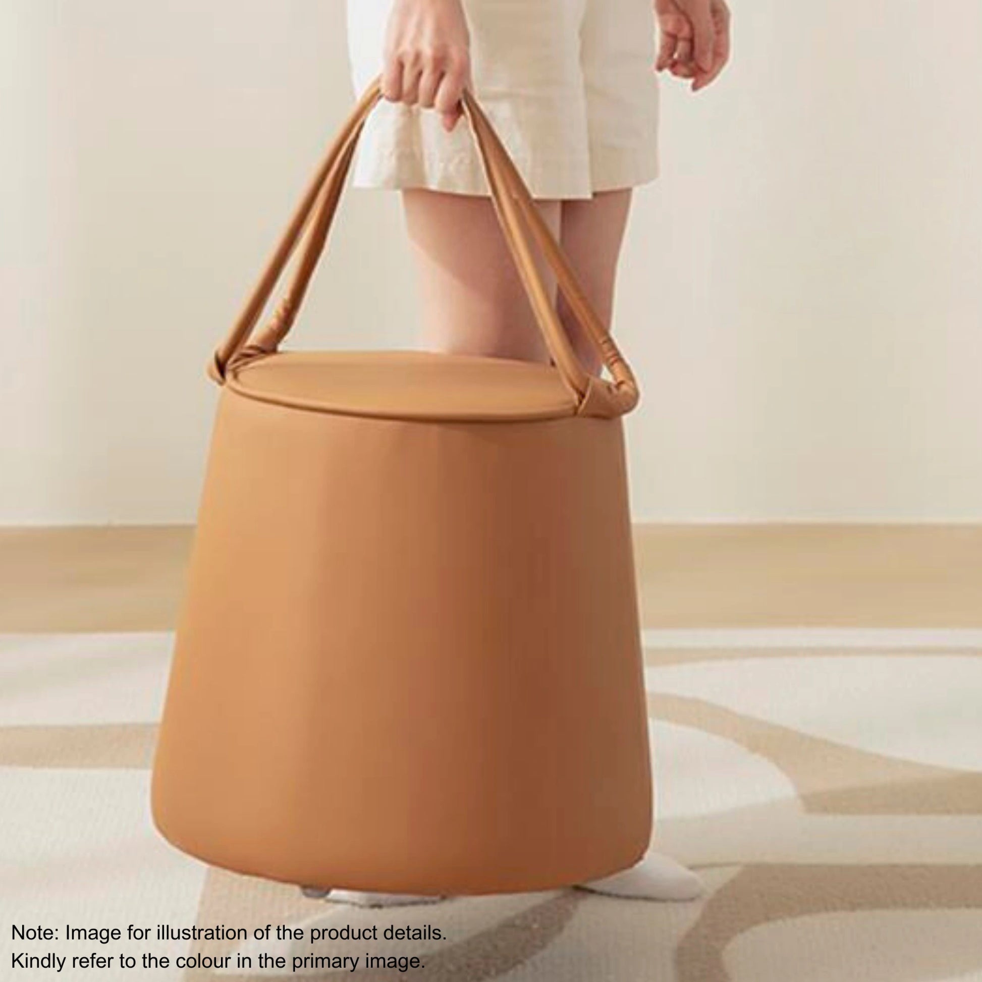 Linspire Kabos Leather Ottoman, Ivory
