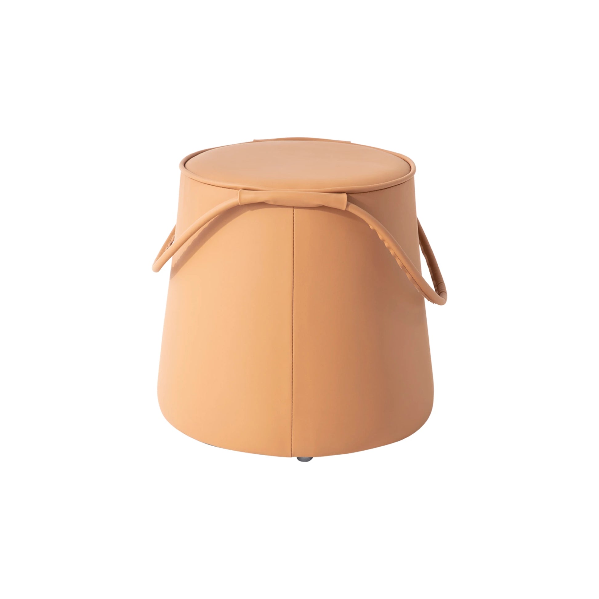 Linspire Kabos Leather Ottoman, Pastel Orange