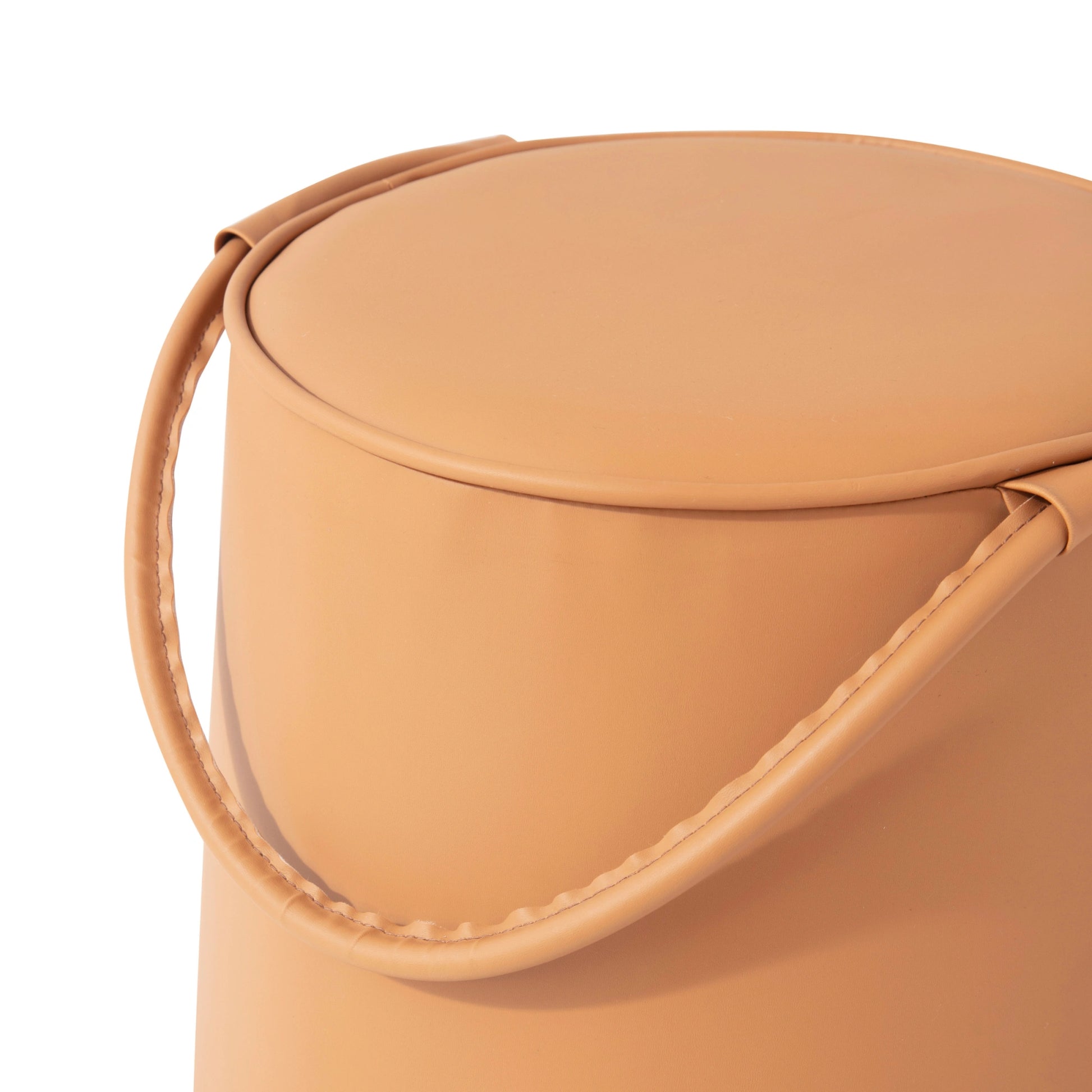 Linspire Kabos Leather Ottoman, Pastel Orange