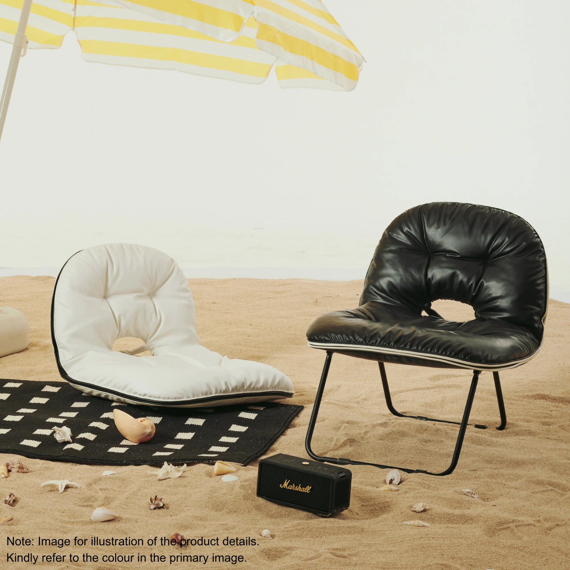 Linspire Mirage Leather Folding Chair, Beige