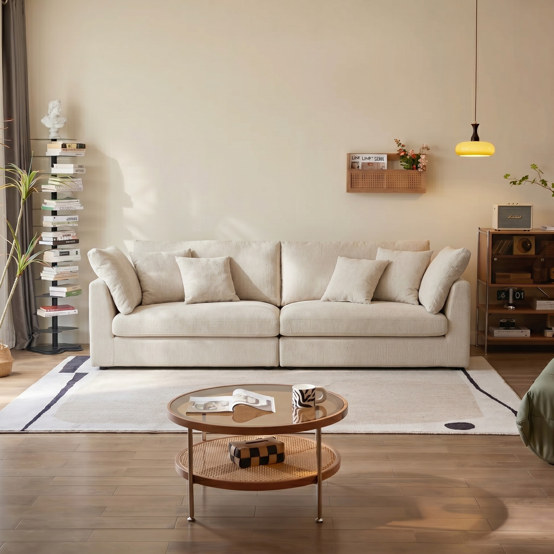 Linspire Neuer Chenille 3.5-Seater Sofa, Neutral White