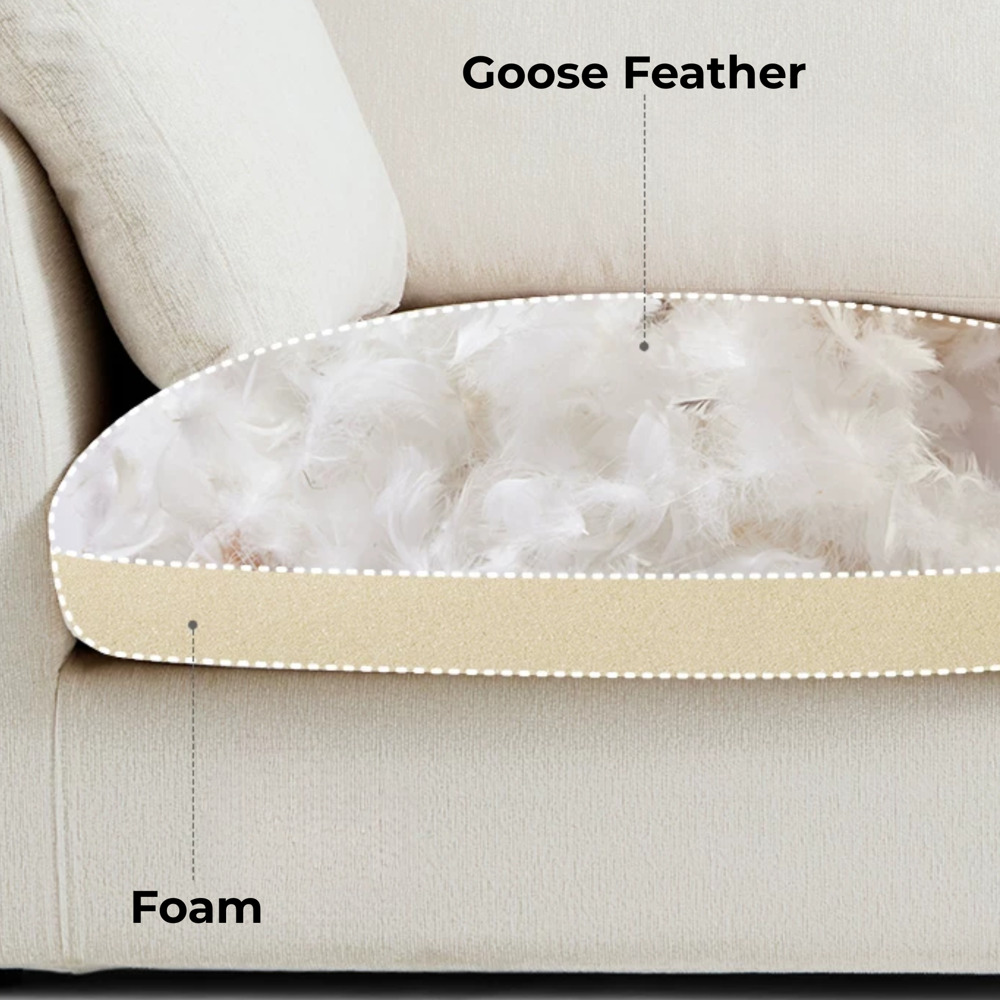 Linspire Neuer Chenille 3.5-Seater Sofa, Neutral White